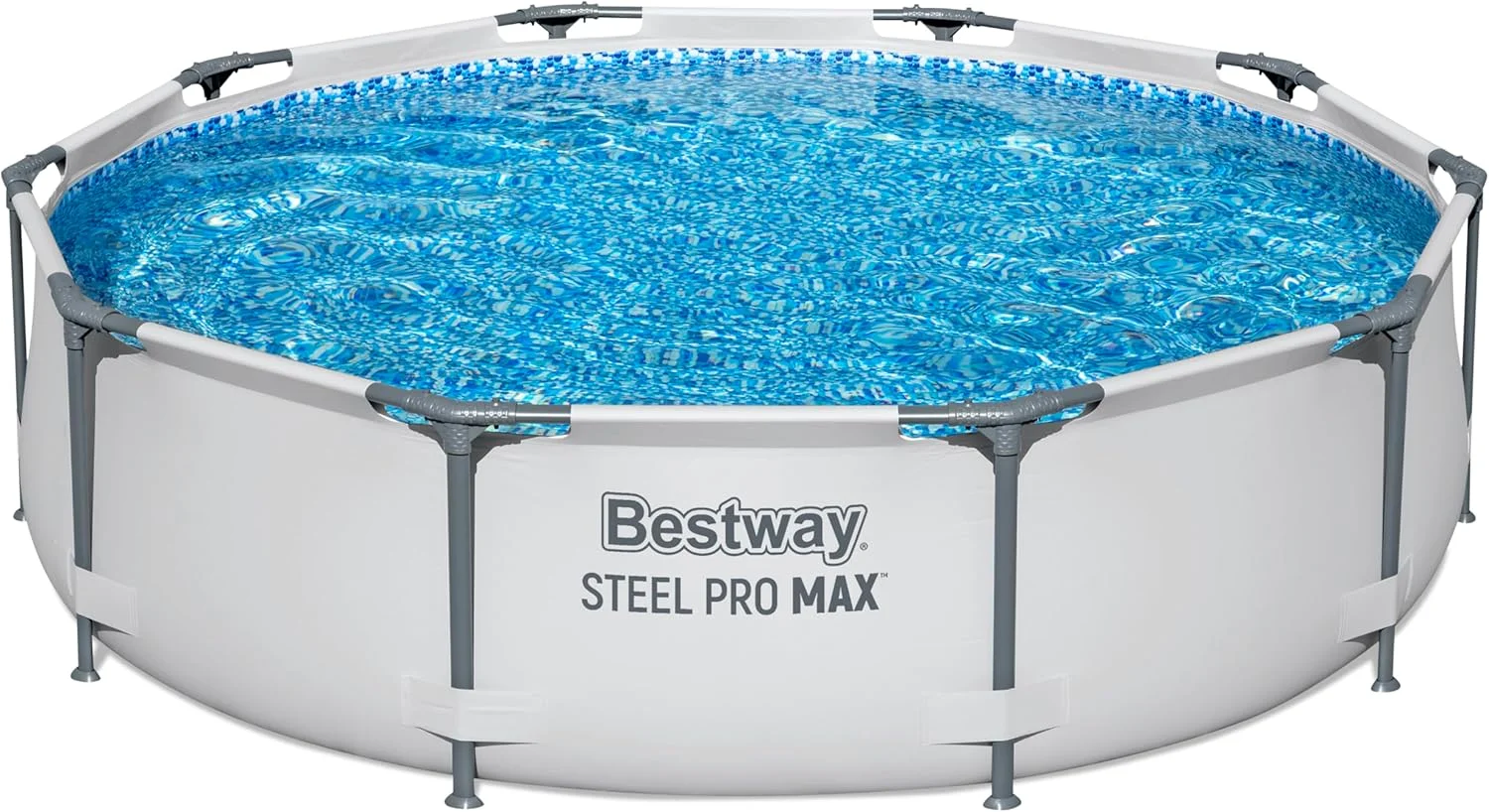 استخر پیش ساخته بست وی Steel Pro MAX بدون پمپ، قطر 305 در 76 سانتی متر، خاکستری روشن، گرد