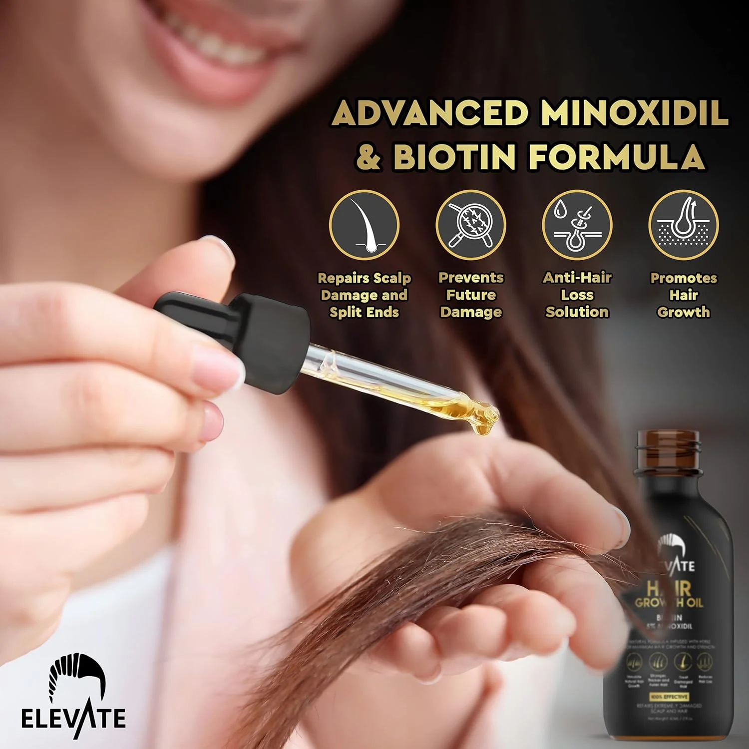 روغن تقویت کننده مو ELEVATE - سرم بیوتین و درمان 5% ماینوکسیدیل برای موهای قوی تر، ضخیم تر و بلندتر - درمان طبیعی ضخیم کننده - توقف نازک شدن و ریزش مو برای مردان و زنان 30ml روغن تقویت کننده مو ELEVATE - سرم بیوتین و درمان 5% ماینوکسیدیل برای موهای قوی تر، ضخیم تر و بلندتر - درمان طبیعی ضخیم کننده - توقف نازک شدن و ریزش مو برای مردان و زنان 30ml
