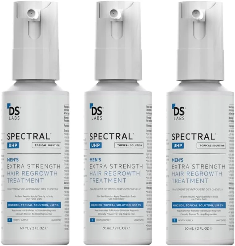 سرم افزایش تراکم موی آقایان DS Labs Spectral.UHP حاوی 5% ماینوکسیدیل - فرمول موضعی با قدرت فوق العاده برای موهایی با ظاهر ضخیم تر، هدف قرار دادن نازک شدن در ناحیه تاج سر، با فناوری نانوزوم، 60 میلی لیتر (بسته 3 عددی) سرم افزایش تراکم موی آقایان DS Labs Spectral.UHP حاوی 5% ماینوکسیدیل - فرمول موضعی با قدرت فوق العاده برای موهایی با ظاهر ضخیم تر، هدف قرار دادن نازک شدن در ناحیه تاج سر، با فناوری نانوزوم، 60 میلی لیتر (بسته 3 عددی)