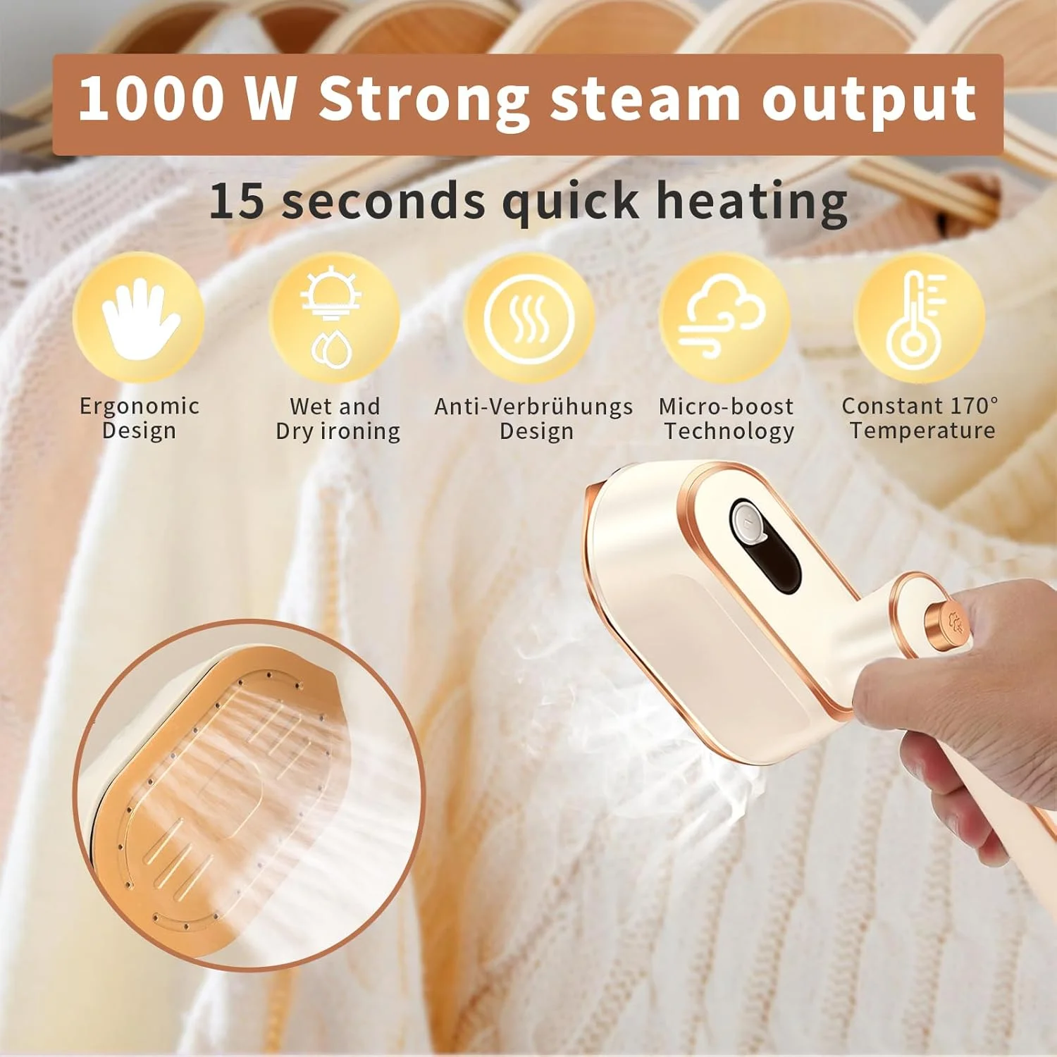 اتو بخار مسافرتی کوچک Yoawllty، اتو بخار دستی قابل حمل برای لباس، اتو بخار کوچک مسافرتی، لوازم ضروری خوابگاه مسافرتی، هدیه