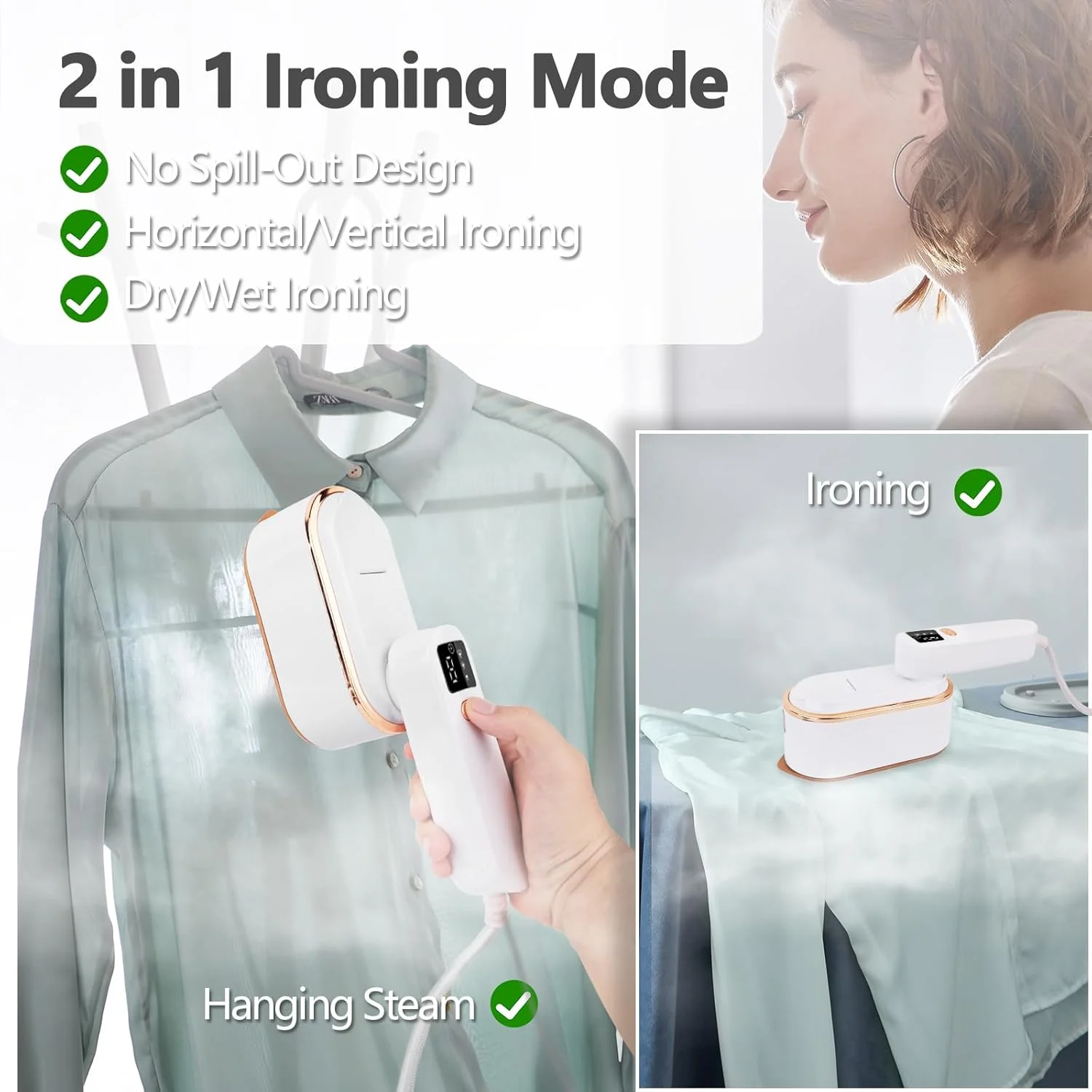 بخارگر لباس مسافرتی ZStarlite با صفحه نمایش LCD، اتو بخار قابل حمل تاشو 180 درجه، بخارگر دستی لباس 1300 وات 150 میلی لیتر از بین برنده چروک، گرم شدن سریع 10 ثانیه ای، 3 سطح بخار برای مسافرت، خانه، دفتر (سفید) بخارگر لباس مسافرتی ZStarlite با صفحه نمایش LCD، اتو بخار قابل حمل تاشو 180 درجه، بخارگر دستی لباس 1300 وات 150 میلی لیتر از بین برنده چروک، گرم شدن سریع 10 ثانیه ای، 3 سطح بخار برای مسافرت، خانه، دفتر (سفید)