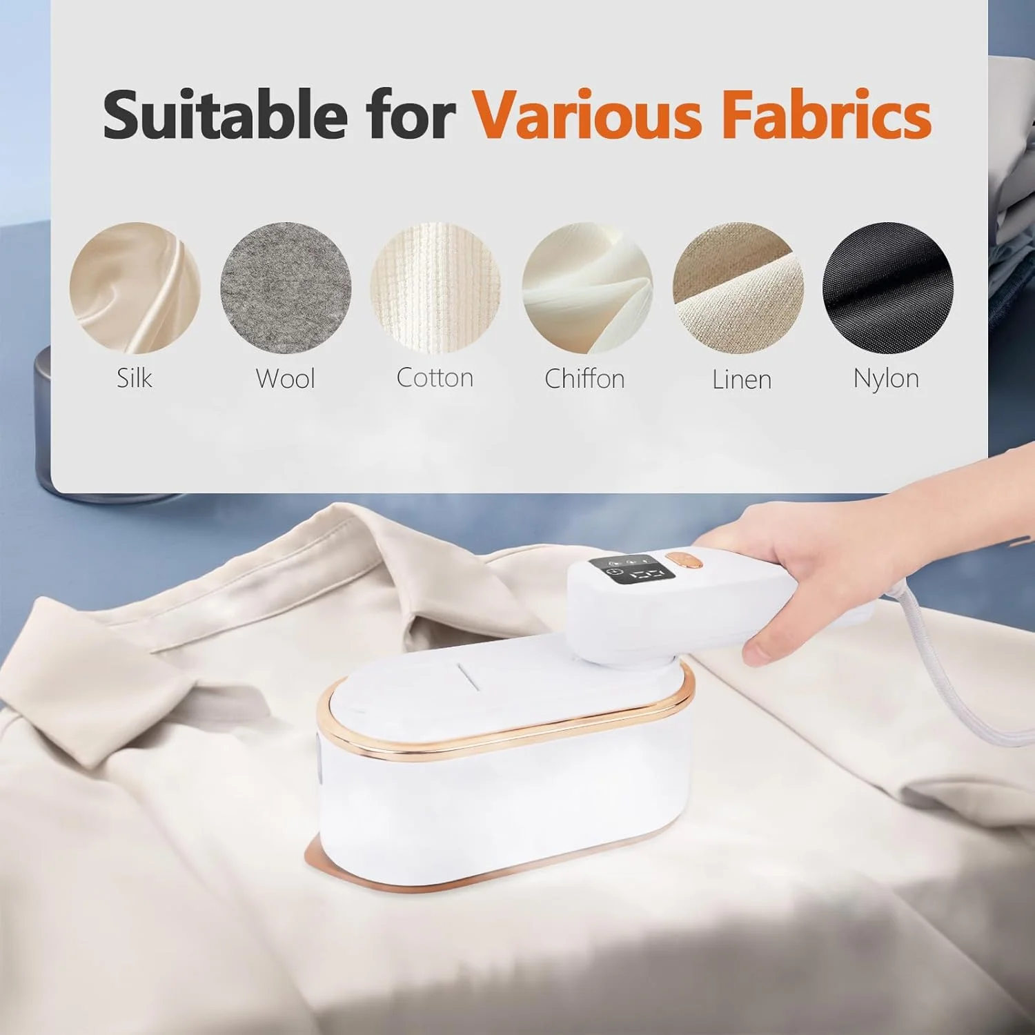 بخارگر لباس مسافرتی ZStarlite با صفحه نمایش LCD، اتو بخار قابل حمل تاشو 180 درجه، بخارگر دستی لباس 1300 وات 150 میلی لیتر از بین برنده چروک، گرم شدن سریع 10 ثانیه ای، 3 سطح بخار برای مسافرت، خانه، دفتر (سفید) بخارگر لباس مسافرتی ZStarlite با صفحه نمایش LCD، اتو بخار قابل حمل تاشو 180 درجه، بخارگر دستی لباس 1300 وات 150 میلی لیتر از بین برنده چروک، گرم شدن سریع 10 ثانیه ای، 3 سطح بخار برای مسافرت، خانه، دفتر (سفید)