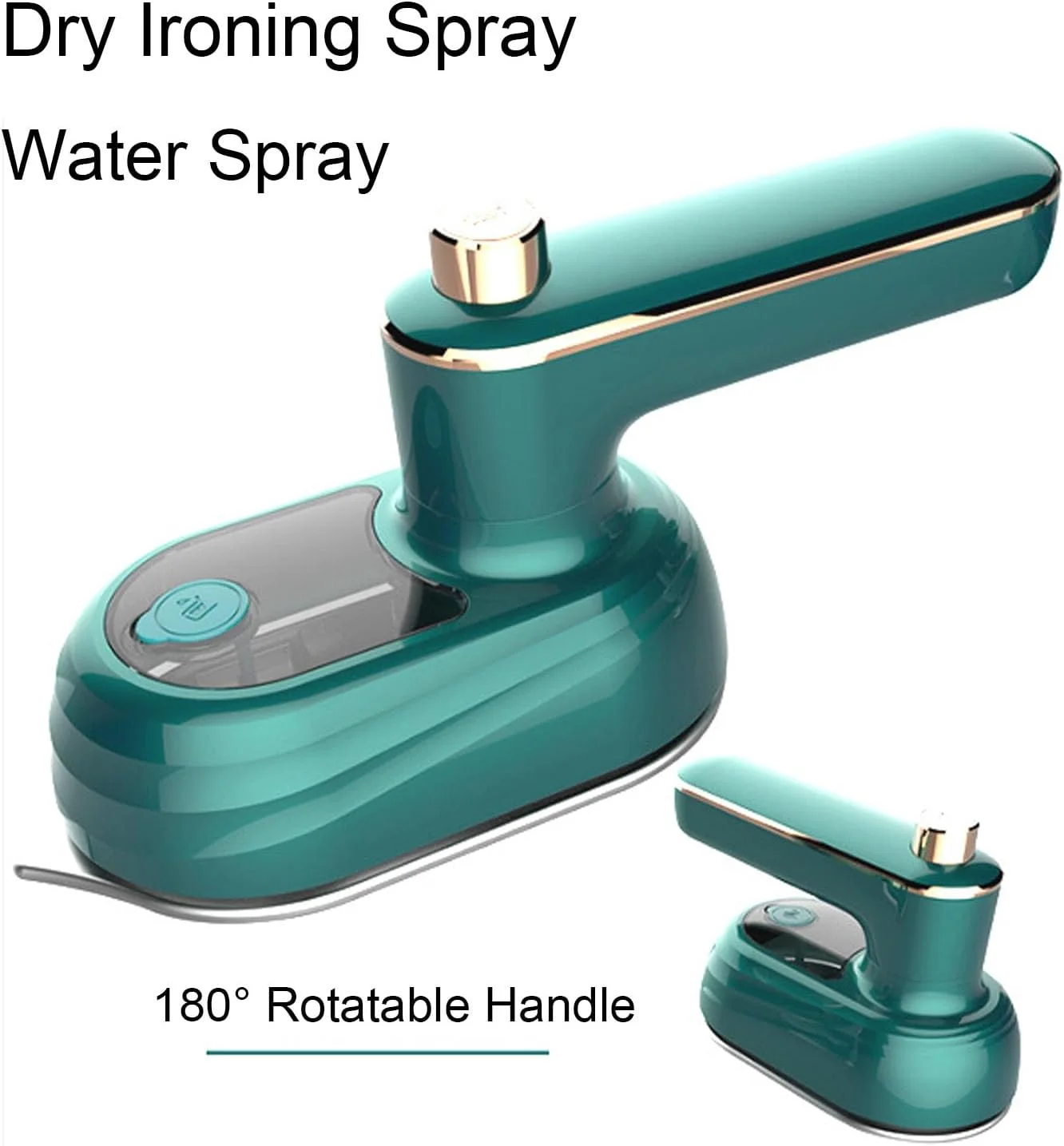 اتو بخار ویی‌شاپ Vlrbfl، اتو ویی‌شاپ، اتو چرخشی لباس ویی‌شاپ، اتو برقی کوچک دستی قابل حمل، اتو شارژی برای خانه و مسافرت (سبز)