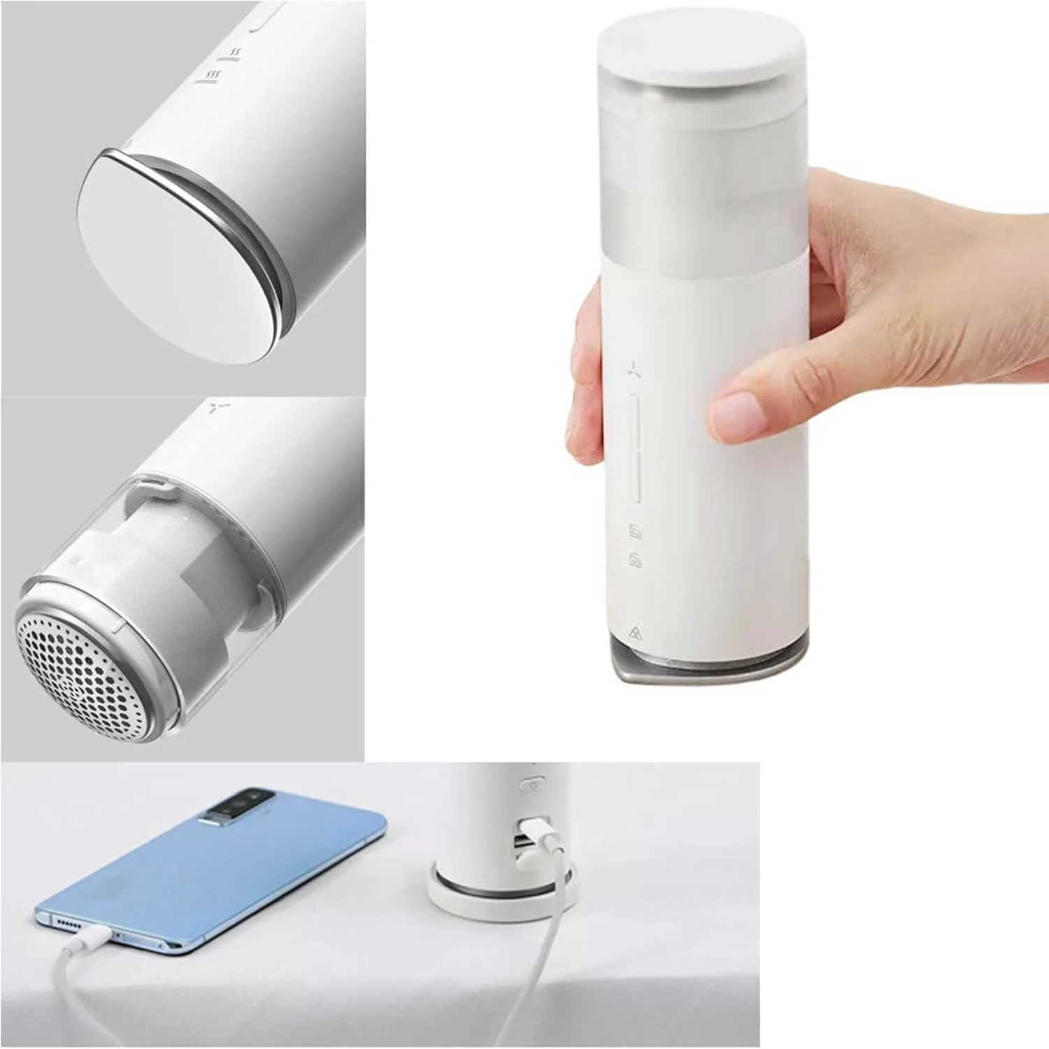 اتو بخار دستی بی سیم 3 در 1 برای لباس با پرزگیر و ریش تراش پارچه - بی سیم، سبک و قابل حمل