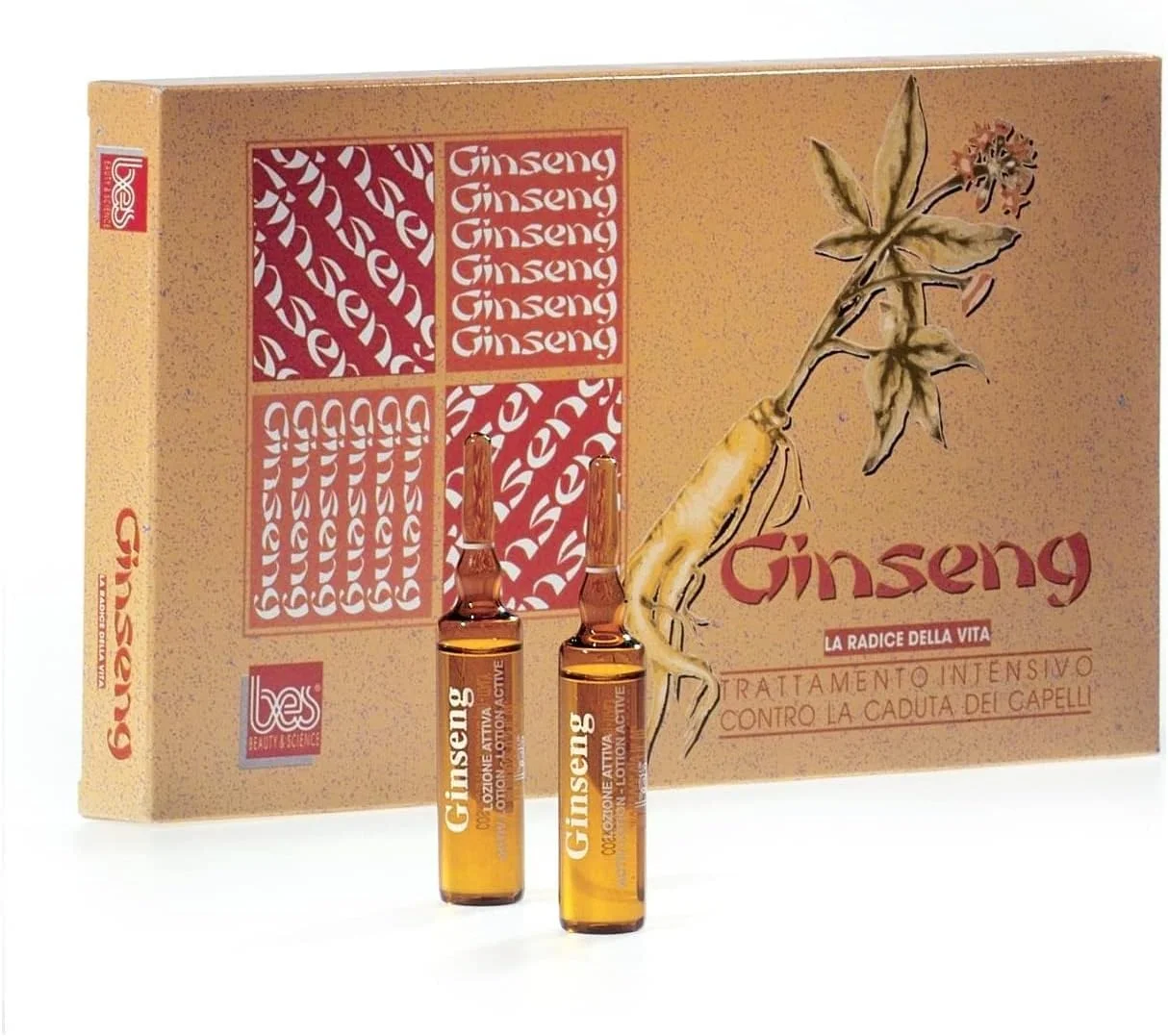 آمپول جینسینگ BES 12x10ml لوسیون فعال جینسینگ Beauty & Science درمان فشرده جینسینگ 12x10 میلی لیتر ترمیم و تقویت فولیکول های مو ضد ریزش مو