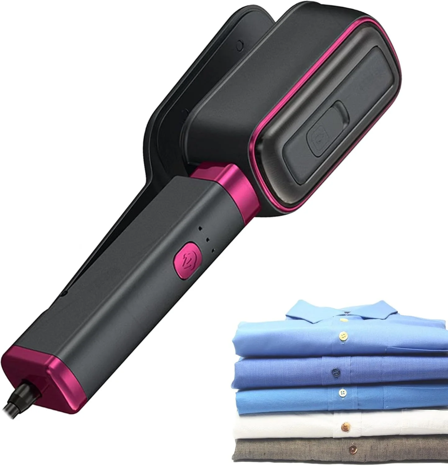 اتو بخار مسافرتی، اتو بخار تاشو پارچه ای با مخزن آب 60 میلی لیتری - اتو بخار دستی جمع و جور برای مسافرت، هتل، خوابگاه، آپارتمان