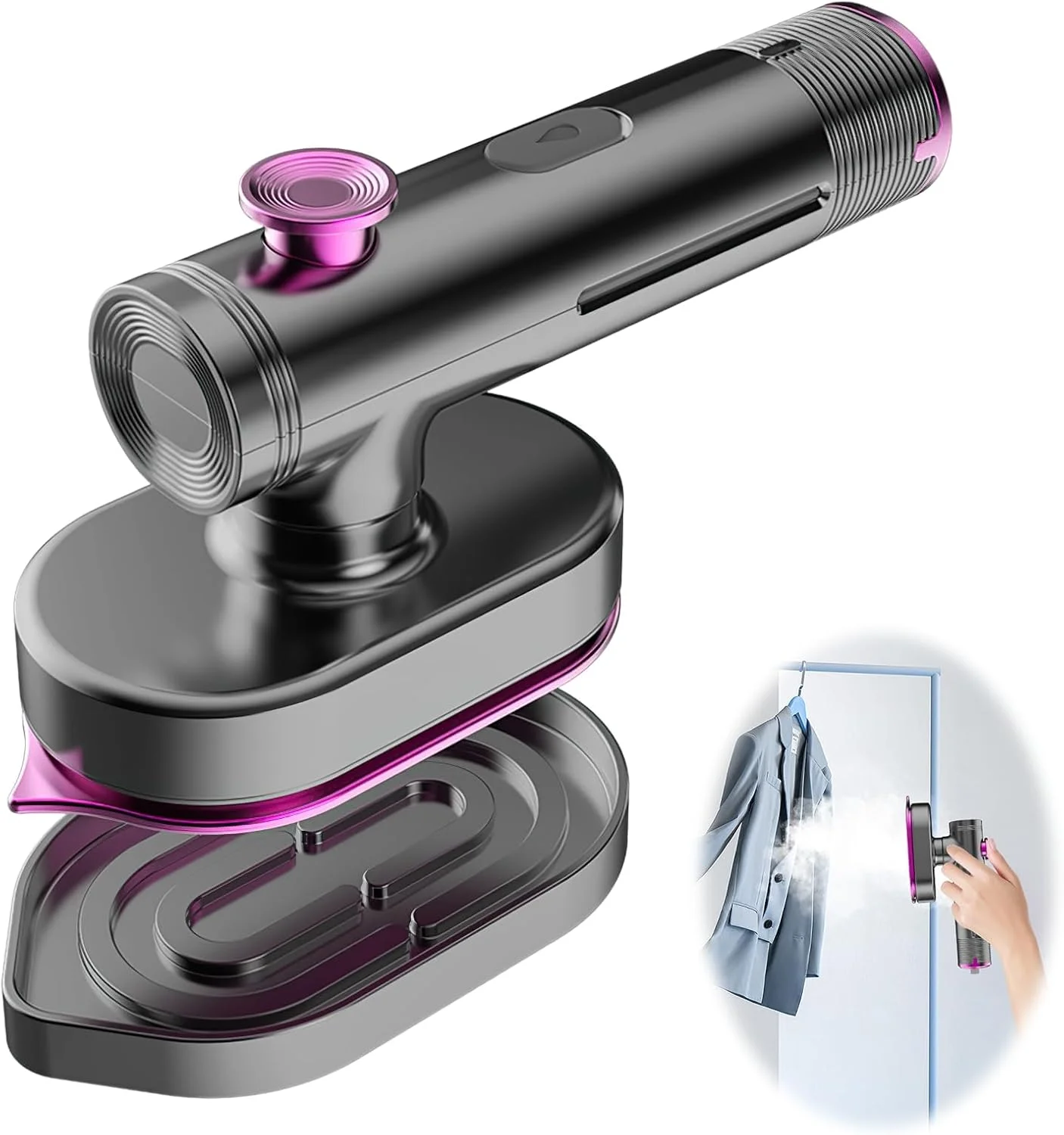 اتو بخار دستی TERRIFI برای مسافرت، اتو بخار لباس قابل حمل، گرم شدن سریع، صفحه سرامیکی نچسب، اتوکشی خشک و مرطوب، مناسب برای سفر و استفاده در منزل