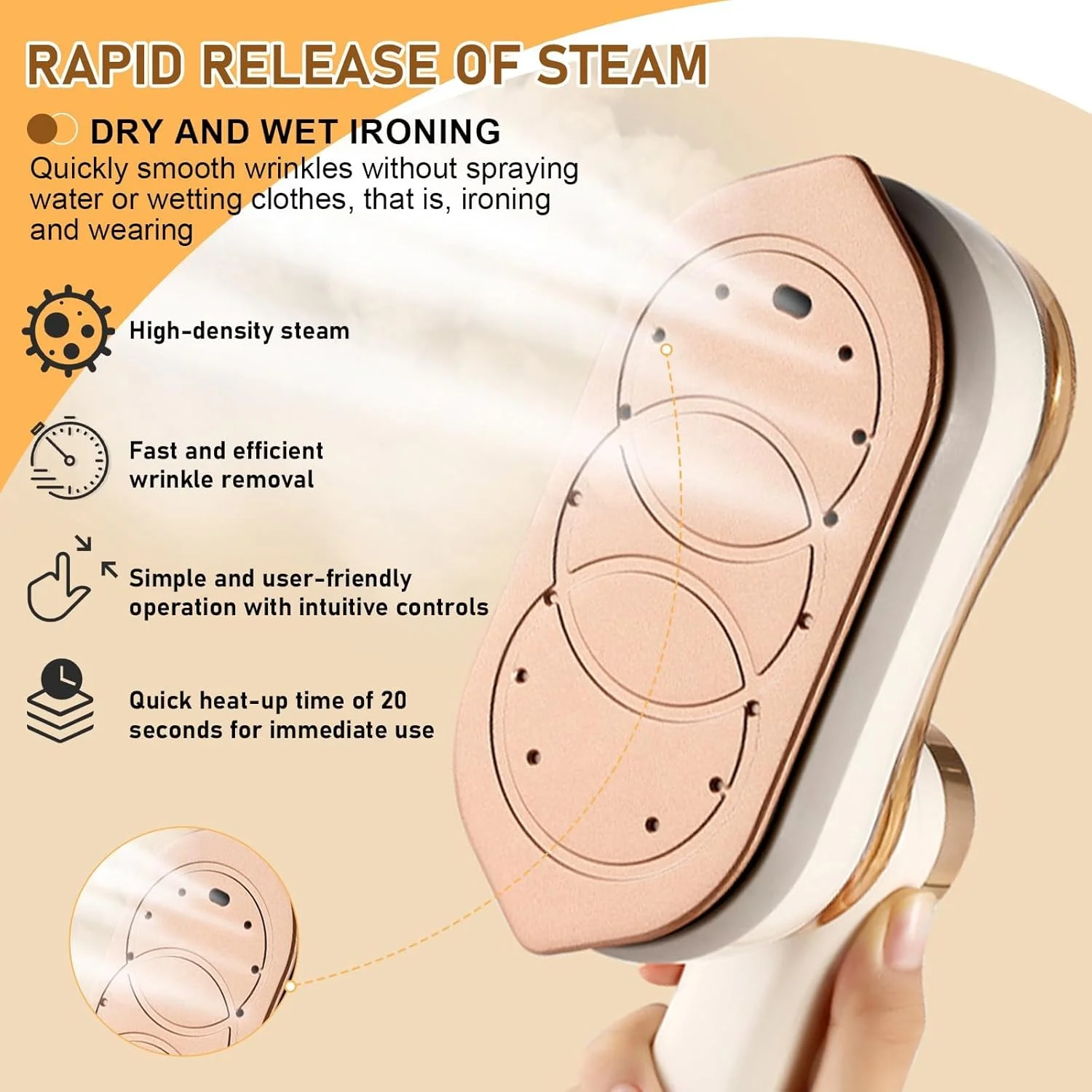 بخارگر لباس TERRIFI، بخارگر مسافرتی تاشو دستی 1200 وات، اتو بخار کوچک، گرم شدن سریع، بخارگر قابل حمل لباس برای خانه و مسافرت، مخزن آب 180 میلی لیتری، سفید بخارگر لباس TERRIFI، بخارگر مسافرتی تاشو دستی 1200 وات، اتو بخار کوچک، گرم شدن سریع، بخارگر قابل حمل لباس برای خانه و مسافرت، مخزن آب 180 میلی لیتری، سفید