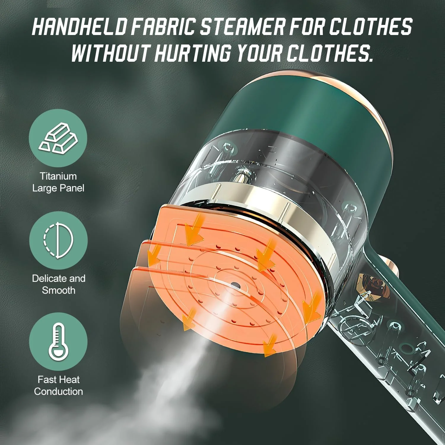 بخارگر لباس TERRIFI، اتو بخار مسافرتی کوچک قابل حمل، اتو بخار دستی لباس، گرم شدن سریع، بخارگر لباس برای خانه و مسافرت، مخزن آب 50 میلی لیتری، سبز