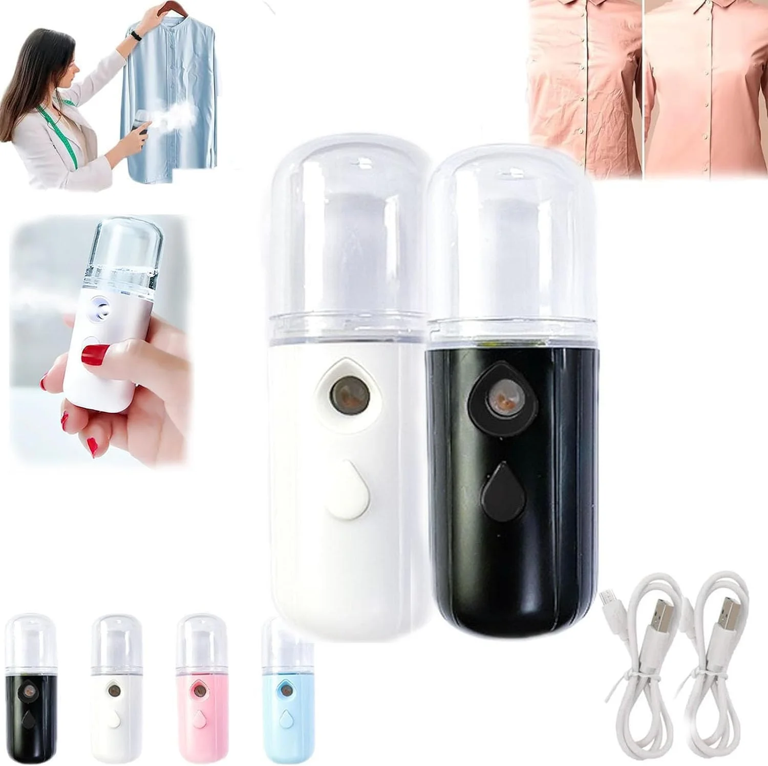 بخارگر مسافرتی کوچک و قابل حمل Easy Care Sunshine 15s، بخارگر Easy Care Sunshine، اتو بخار دستی کوچک، اتو بخار پارچه برای منزل و مسافرت (سیاه+سفید)