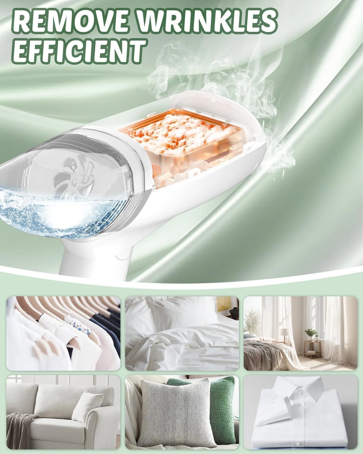 بخارگر لباس قابل حمل TECHVIDA، بخارگر لباس، اتو بخار دستی لباس، از بین برنده چروک پارچه، گرم شدن سریع 25 ثانیه ای برای مسافرت، خانه و سفر کاری، سفید بخارگر لباس قابل حمل TECHVIDA، بخارگر لباس، اتو بخار دستی لباس، از بین برنده چروک پارچه، گرم شدن سریع 25 ثانیه ای برای مسافرت، خانه و سفر کاری، سفید