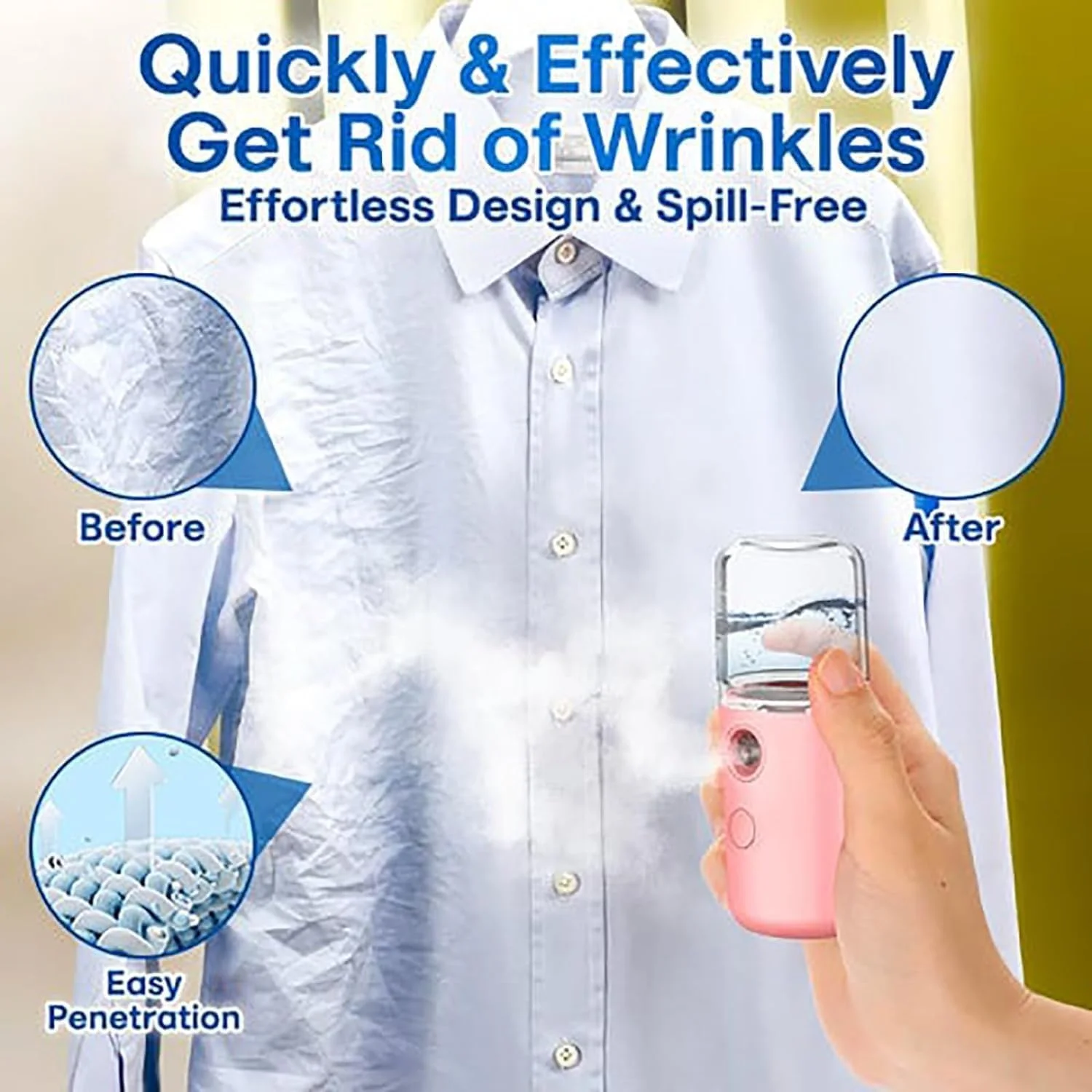 بخارگر مسافرتی کوچک و قابل حمل Easy Care Sunshine 15s، بخارگر Easy Care Sunshine، اتو بخار دستی کوچک، اتو بخار پارچه برای منزل و مسافرت (سیاه+سفید)