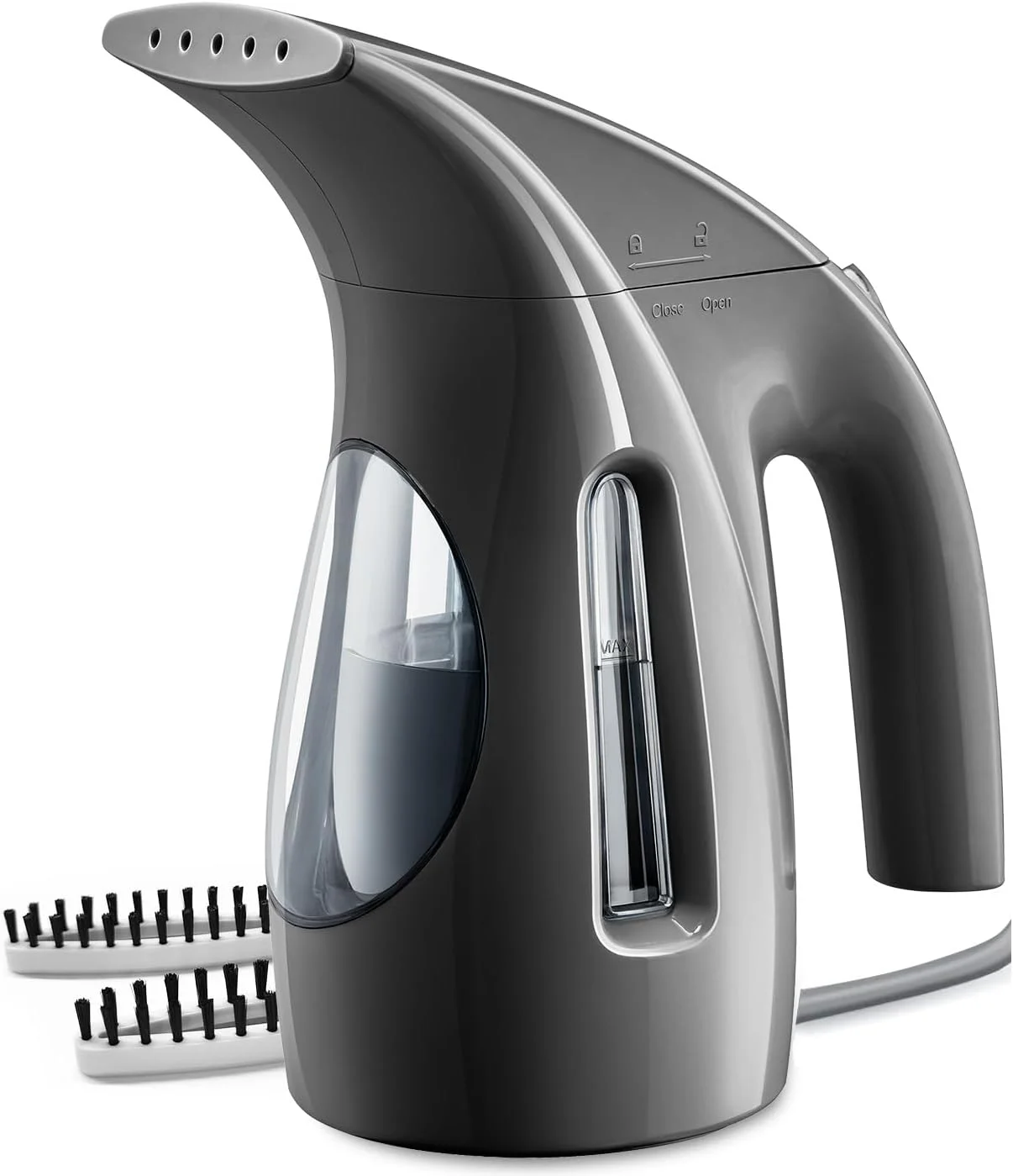 بخارگر لباس HiLIFE، طراحی دستی قابل حمل، ظرفیت بزرگ 240 میلی لیتر، 700 وات، بخار قوی نافذ، از بین برنده چروک، برای خانه، محل کار و مسافرت (فقط برای 120 ولت)(مشکی)