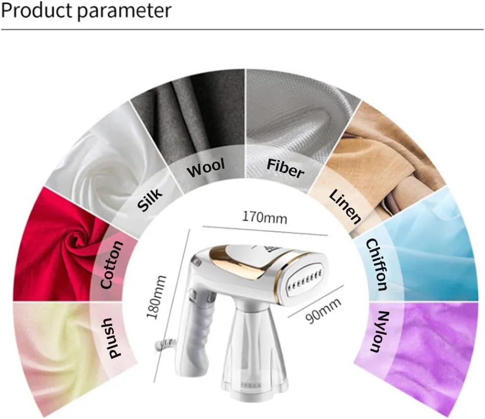 بخارگر لباس سانین، بخارگر لباس دستی تاشو خانگی مینی اتو بخار 1600 وات دستگاه اتو با دمای قابل تنظیم برای مسافرت