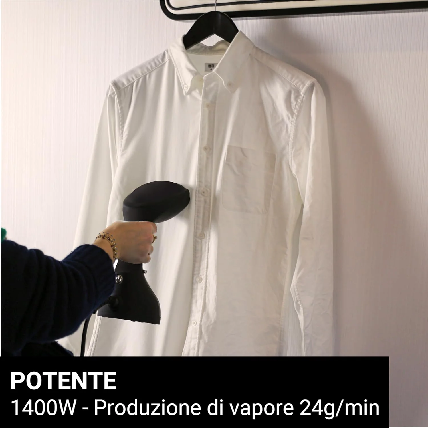 استیم وان - بخارگر قابل حمل 1400 وات 24 گرم در دقیقه - بخارگر مسافرتی، عمر باتری 11 دقیقه (260 میلی لیتر) - آماده در 30 ثانیه - کابل 2 متری - بصری و کارآمد - مناسب برای همه پارچه ها EUTAC140B