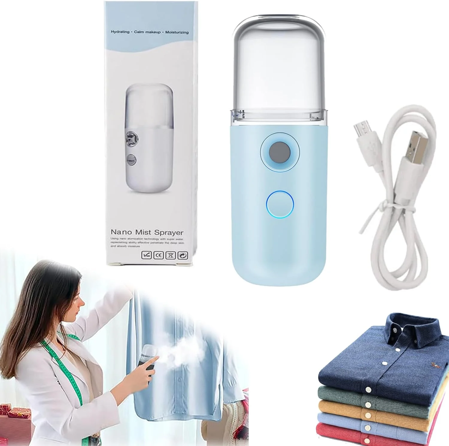 بخارگر مسافرتی کوچک ایزی کر سانشاین 15 ثانیه ای، بخارگر بی سیم ایزی کر سانشاین، بخارگر دستی کوچک شارژی بی سیم برای لباس، اتو بخار پارچه برای خانه و مسافرت