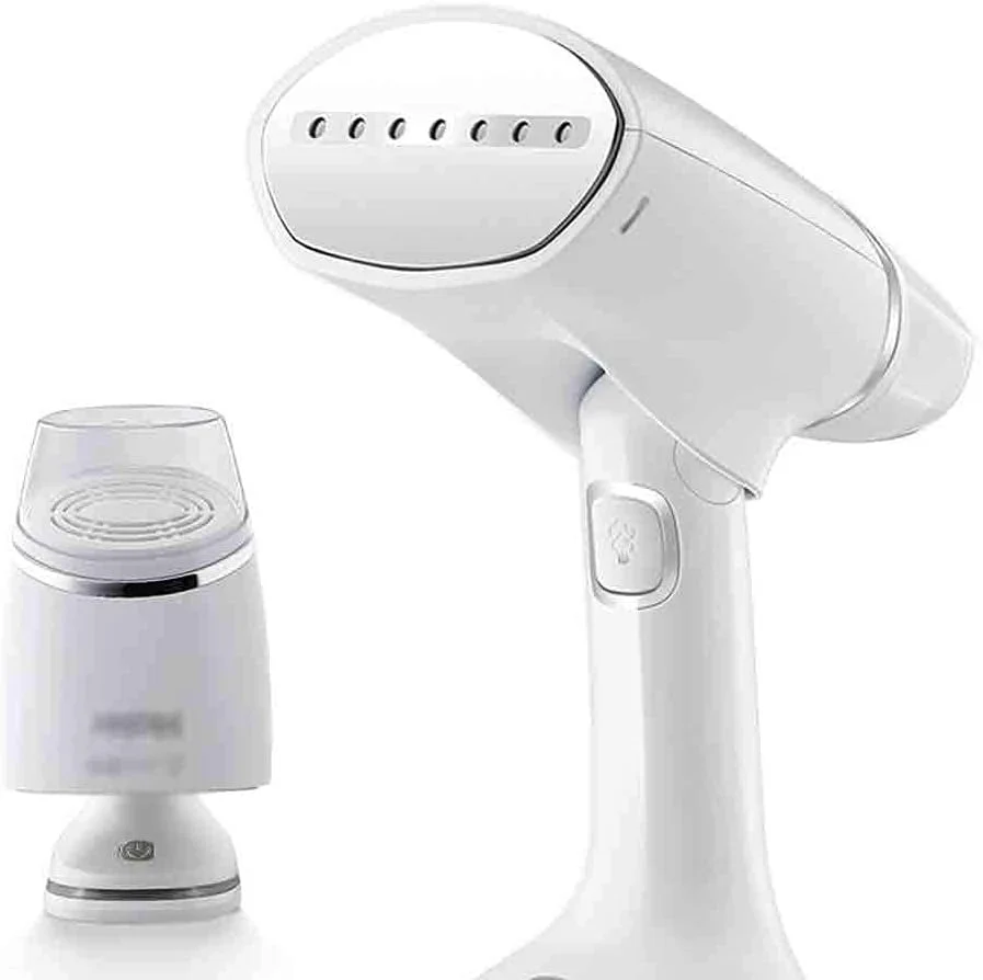 بخارگر لباس تاشو، اتو بخارگر دستی قابل حمل بخار داغ مرطوب آویز بخار مسافرتی (رنگ: سفید)