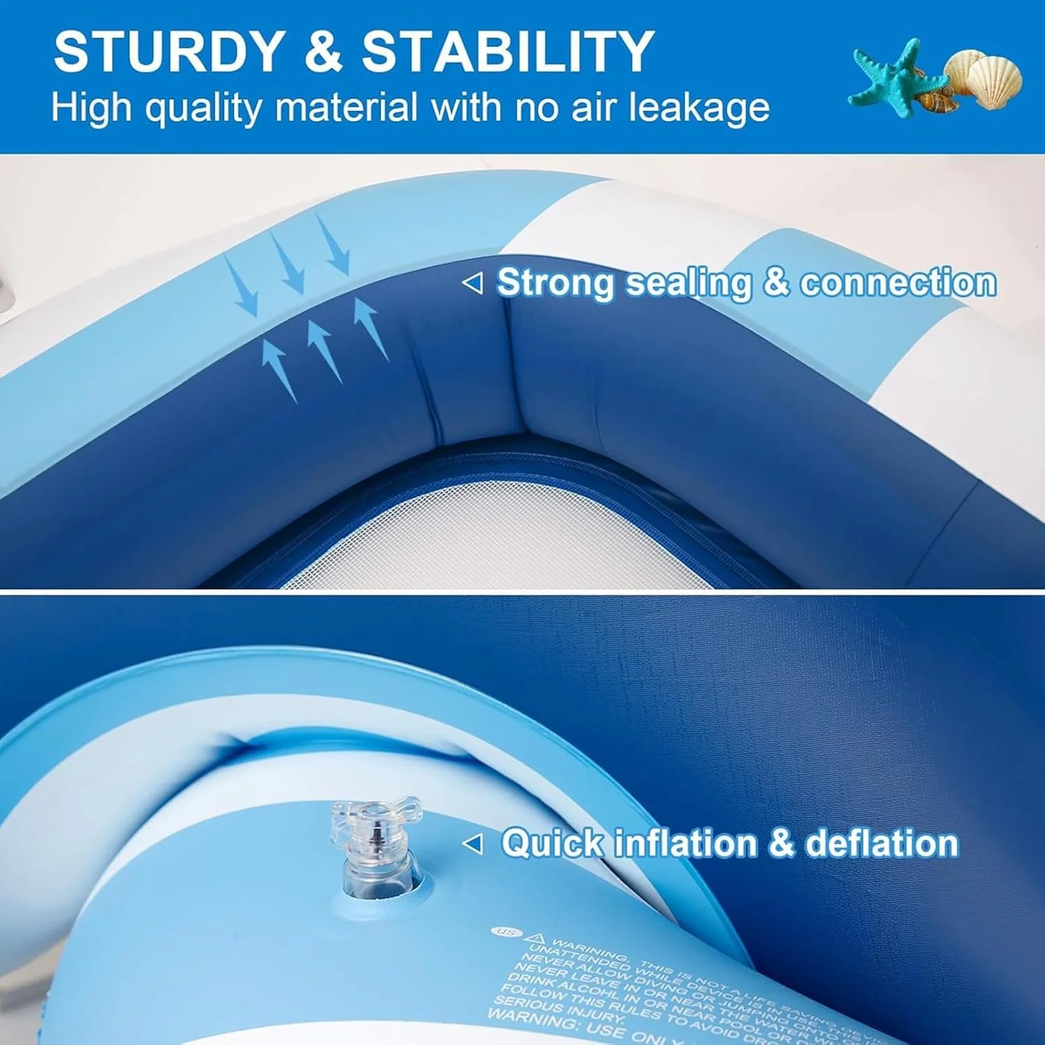 شناور بادی استخر بزرگسال AquaFalcon: تشک های بادی لوکس با تکیه گاه سر و جا لیوانی، ایده آل برای آفتاب گرفتن سنگین در استخرها، سواحل و دریاچه ها (بدون پمپ هوا)