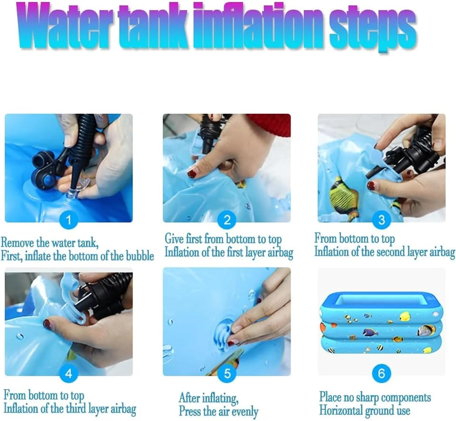 استخر بادی AnnuoYi طرح زندگی اقیانوسی مناسب کودکان، 130x85x50 سانتی متر، استخر شنای خانوادگی ضخیم شده برای کودکان نوپا و بزرگسالان