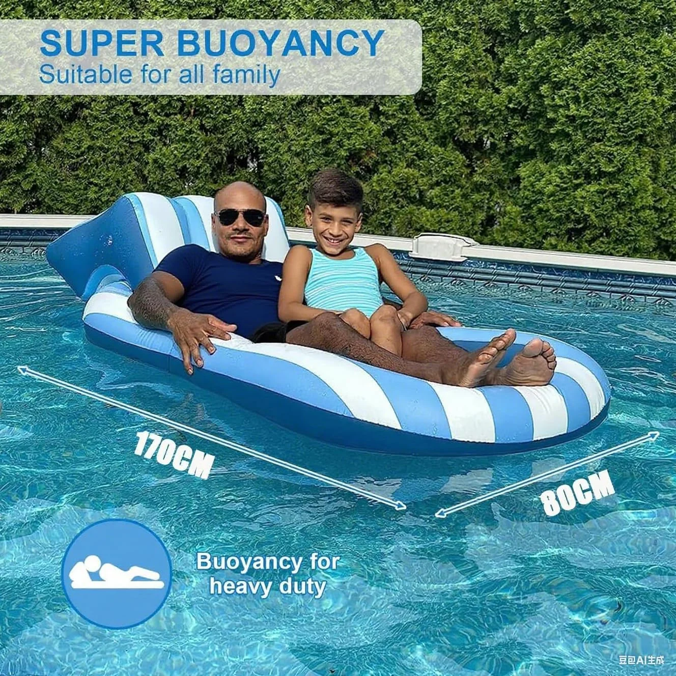 شناور بادی استخر بزرگسال AquaFalcon: تشک های بادی لوکس با تکیه گاه سر و جا لیوانی، ایده آل برای آفتاب گرفتن سنگین در استخرها، سواحل و دریاچه ها (بدون پمپ هوا)