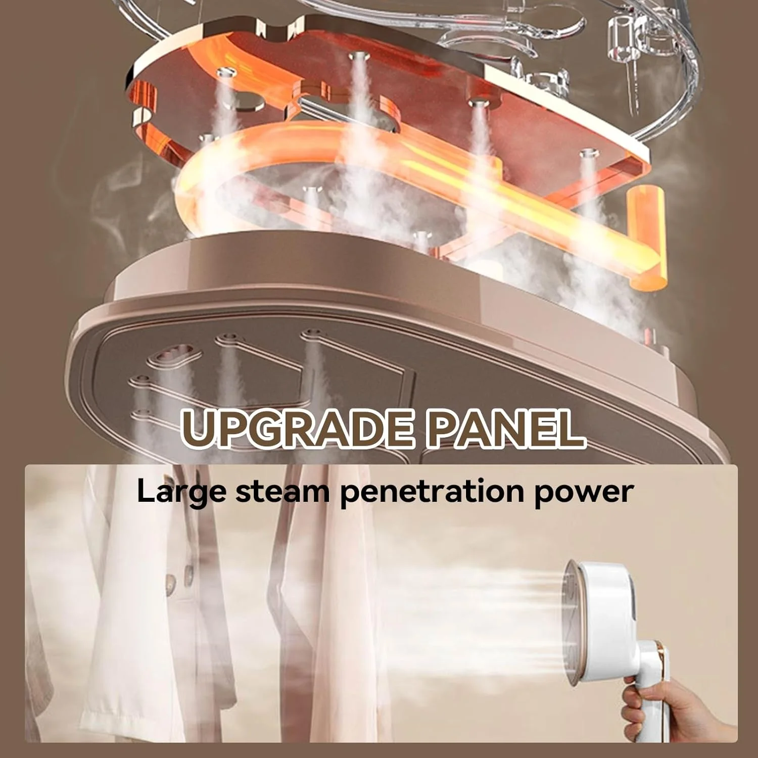 بخارگر لباس، اتو بخار 2 در 1 برای لباس، اتو بخار مسافرتی قدرتمند برای سفر، 1100 وات، گرم شدن سریع 15 ثانیه ای، خروجی 3 سطح بخار، بخارگر لباس قابل حمل برای مسافرت، خانه و محل کار (سفید، 220-240 ولت)