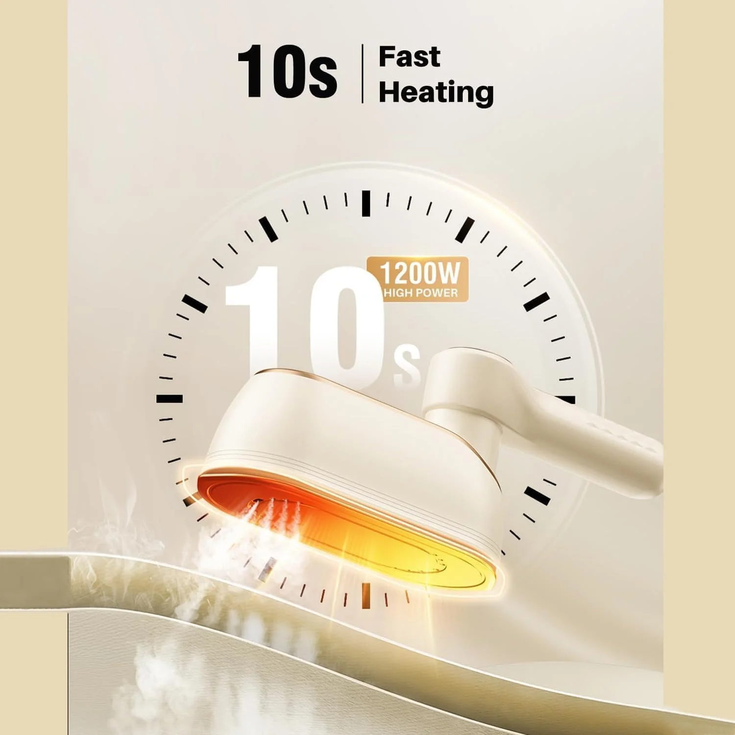 اتو بخار مسافرتی لباس، اتو بخار دستی 1200 واتی با صفحه نمایش LCD، گرمایش سریع 10 ثانیه ای، 4 حالت، دسته چرخان 180 درجه، از بین برنده چروک لباس 2 در 1 برای مسافرت در منزل، دوشاخه UK