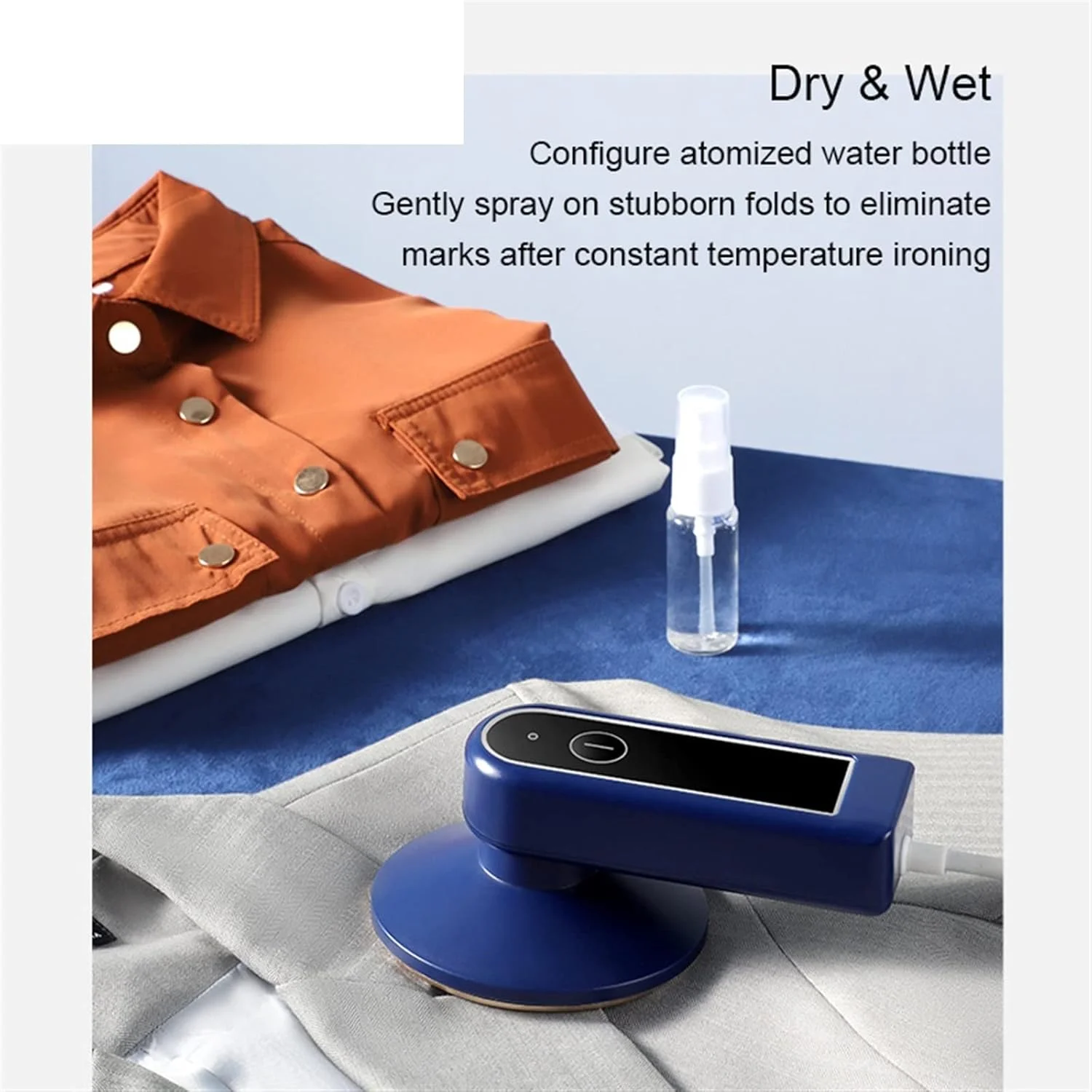 اتو بخار دستی قابل حمل SKYRRA، اتو برقی لباس، دستگاه مینی اتو مسافرتی، برس بخار دهنده لباس، مرطوب کننده صورت