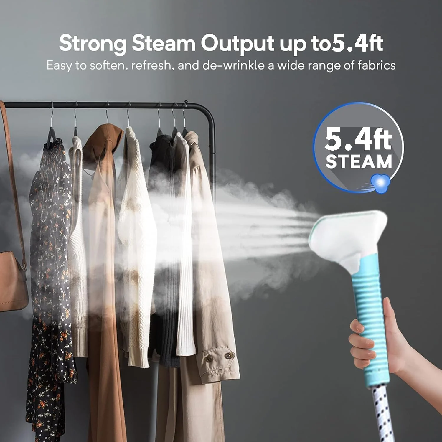 اتو بخار دو قطبی، بخارگر ایستاده لباس با آویز لباس قابل تنظیم و چرخ های غلتکی، دارای میز اتو داخلی، اتو برقی پرقدرت بخارگر عمودی قابل تنظیم برای خانه