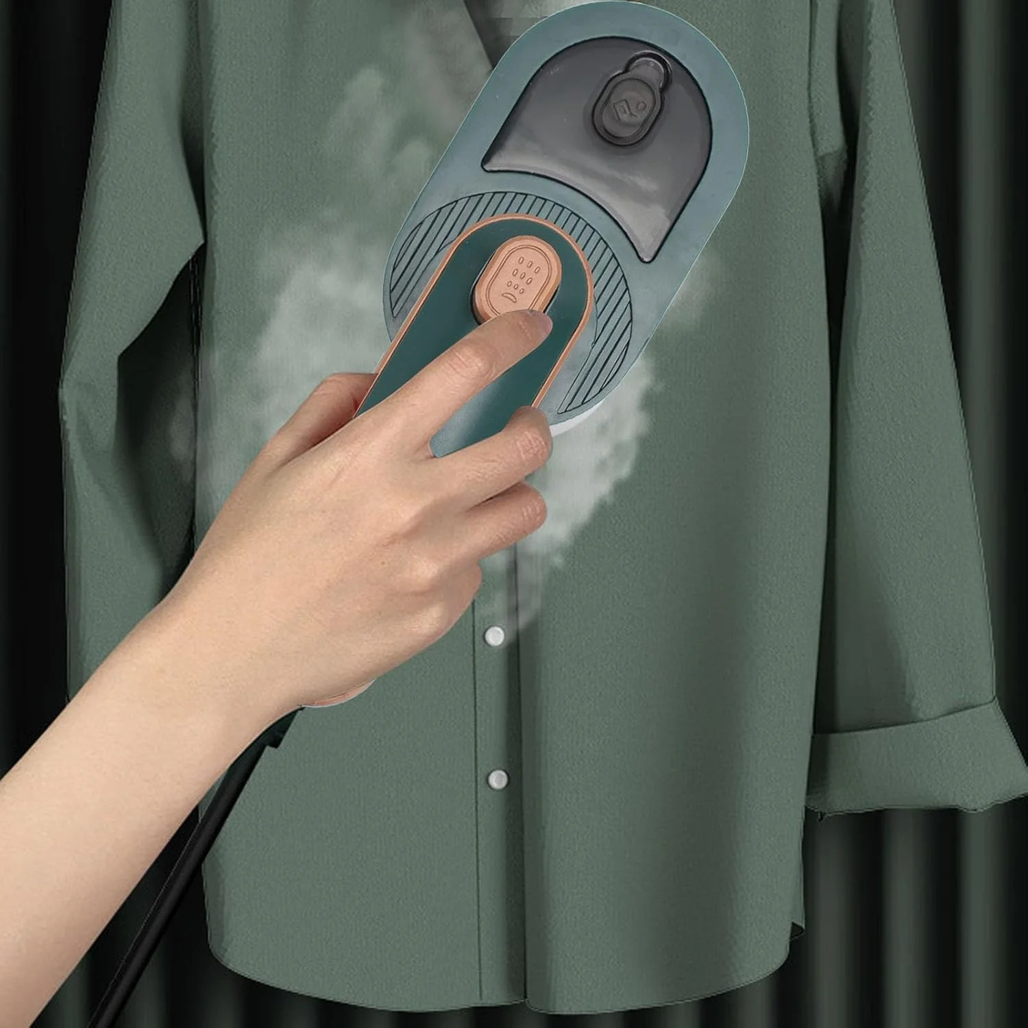 اتو مسافرتی لباس، اتو بخار چرخشی 180 درجه قابل حمل دستی برای اتوکشی و بخار دادن لباس، لوازم ضروری اتاق خوابگاه، اتو بخار کوچک برای مسافرت خانگی و دانشگاه (110-220 ولت)