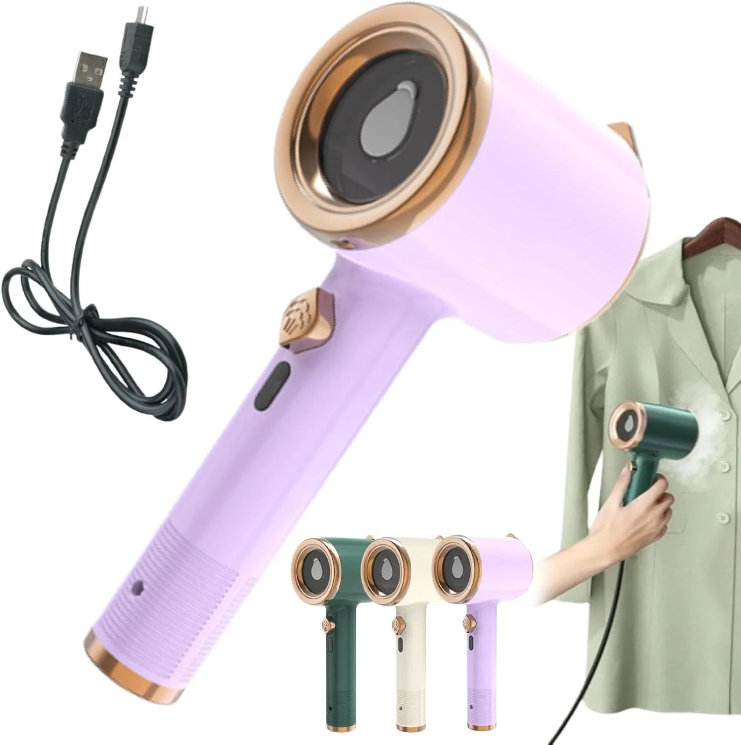 اتو بخار مسافرتی کوچک Retrospecti، اتو دستی، اتو بخار، اتو بخار کوچک مسافرتی برای لباس، اتو بخار دستی لباس برای خانه و مسافرت (1 عدد - بنفش)