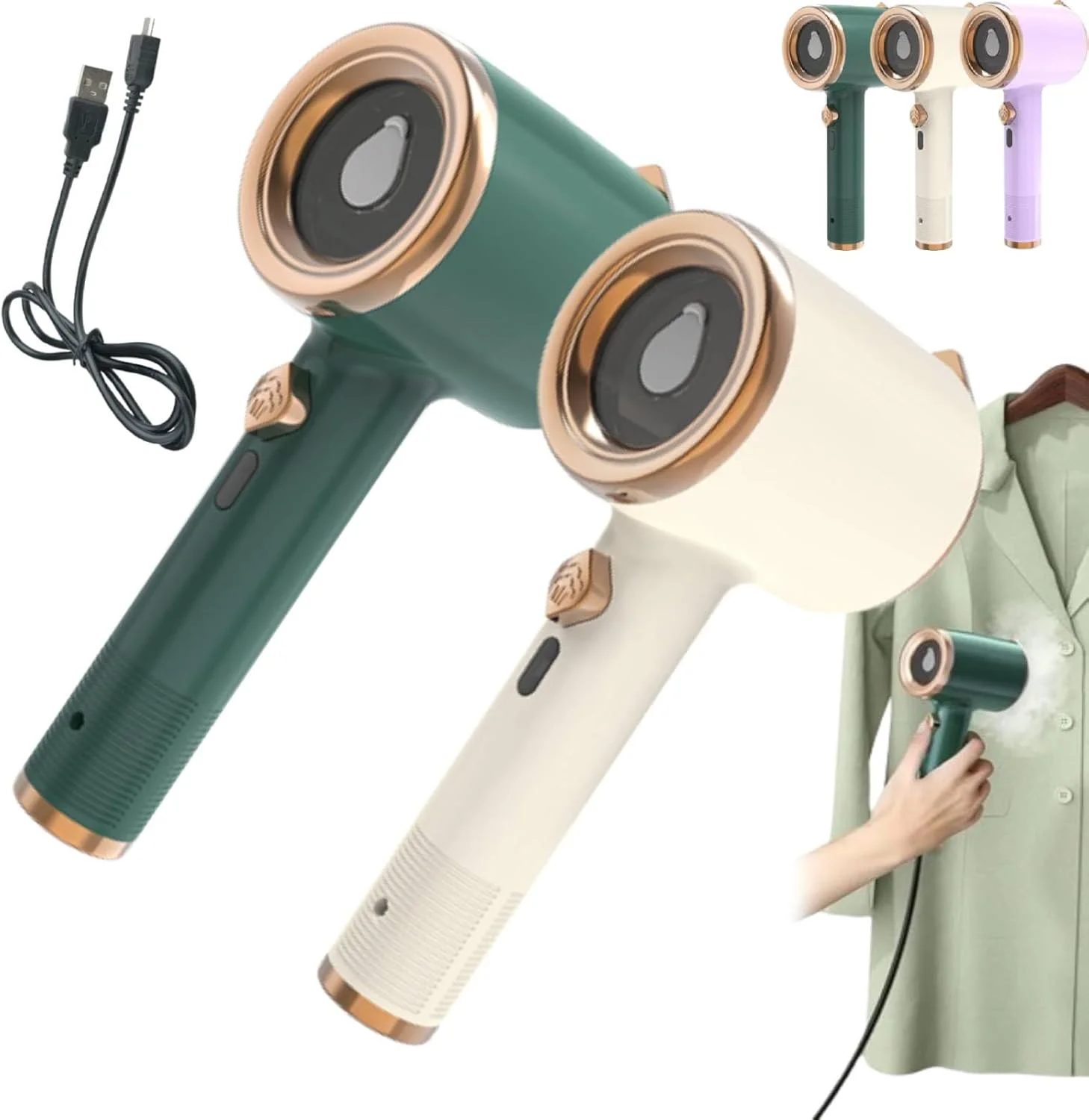 اتو بخار مسافرتی کوچک Retrospecti، اتو Emboadlie، بخارگر Emboadlie، اتو بخار کوچک مسافرتی برای لباس، بخارگر دستی لباس برای خانه و مسافرت (2 عدد - A)