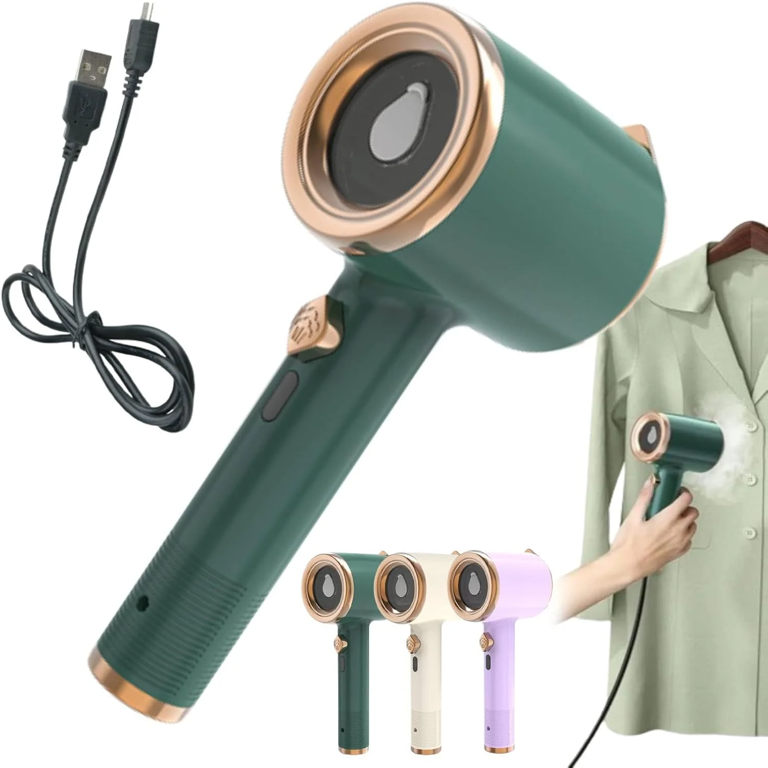 اتو بخار مسافرتی کوچک Retrospecti، اتو Emboadlie، بخارگر Emboadlie، اتو بخار کوچک مسافرتی برای لباس، بخارگر دستی لباس برای خانه و مسافرت (1 عدد - سبز)