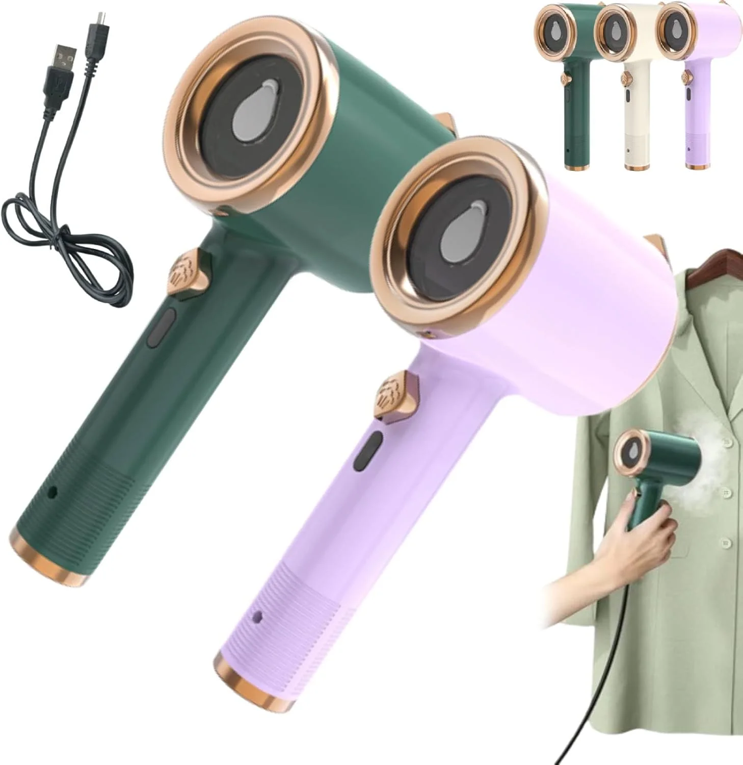 اتو بخار مسافرتی کوچک Retrospecti، اتو Emboadlie، بخارگر Emboadlie، اتو بخار کوچک مسافرتی برای لباس، بخارگر دستی لباس برای خانه و مسافرت (2 عدد - B)