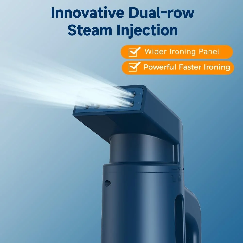 بخارگر دستی لباس Pseul - اتو بخارگر لباس 700 وات، بخارگر مسافرتی قابل حمل با مخزن آب 180 میلی لیتری، بخار سریع 40 ثانیه ای برای خانه و محل کار، لوازم خانگی و هدیه (آبی)