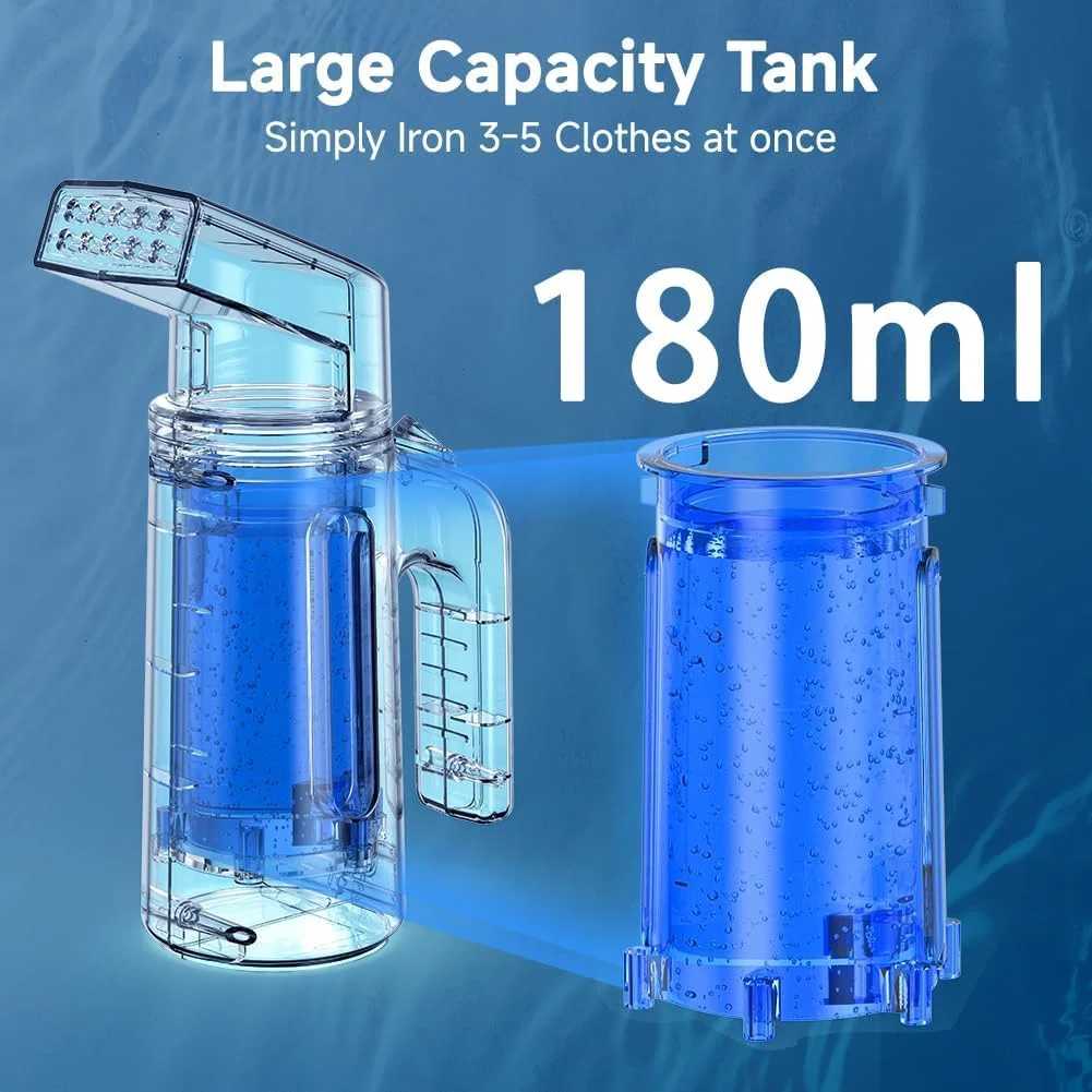 بخارگر دستی لباس Pseul - اتو بخارگر لباس 700 وات، بخارگر مسافرتی قابل حمل با مخزن آب 180 میلی لیتری، بخار سریع 40 ثانیه ای برای خانه و محل کار، لوازم خانگی و هدیه (آبی)