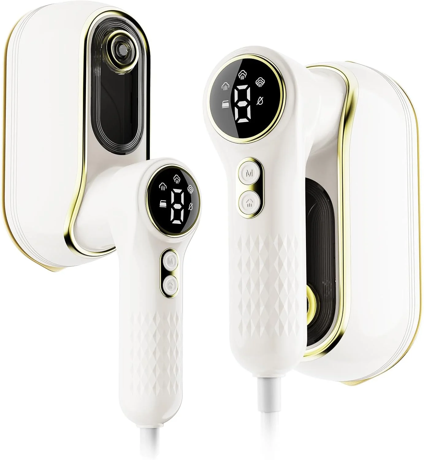 بخارگر مسافرتی قابل حمل، بخارگر دستی کوچک 1200 واتی برای لباس، 4 حالت با صفحه نمایش LCD، از بین برنده قوی چروک برای خانه و مسافرت، مخزن آب 150 میلی لیتری، گرم شدن سریع 10 ثانیه ای، دسته چرخان 180 درجه