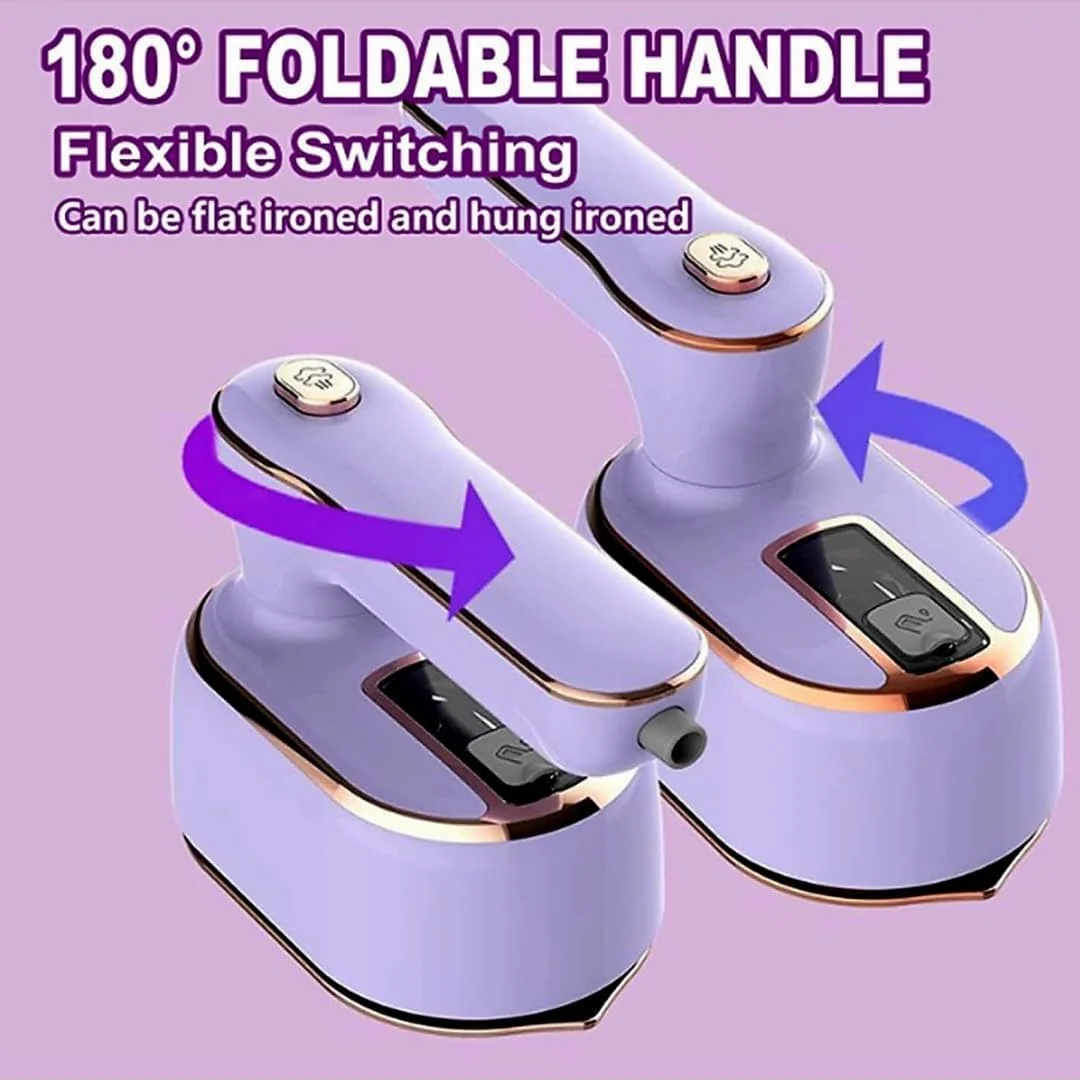اتو بخار مسافرتی کوچک، اتو بخار دستی مینی، پشتیبانی از اتوکشی خشک و مرطوب برای مسافرت و منزل، با گرم شدن سریع در 30 ثانیه، اتو بخار چرخشی 180 درجه
