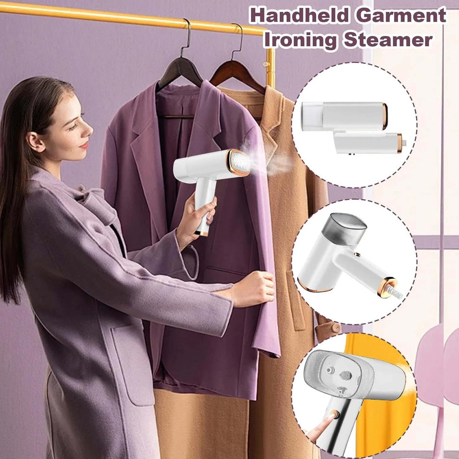 اتو بخار مسافرتی تاشو برای لباس - اتو بخار پارچه ای حرارتی فوری مناسب سفر، خوابگاه، هتل و فروشگاه