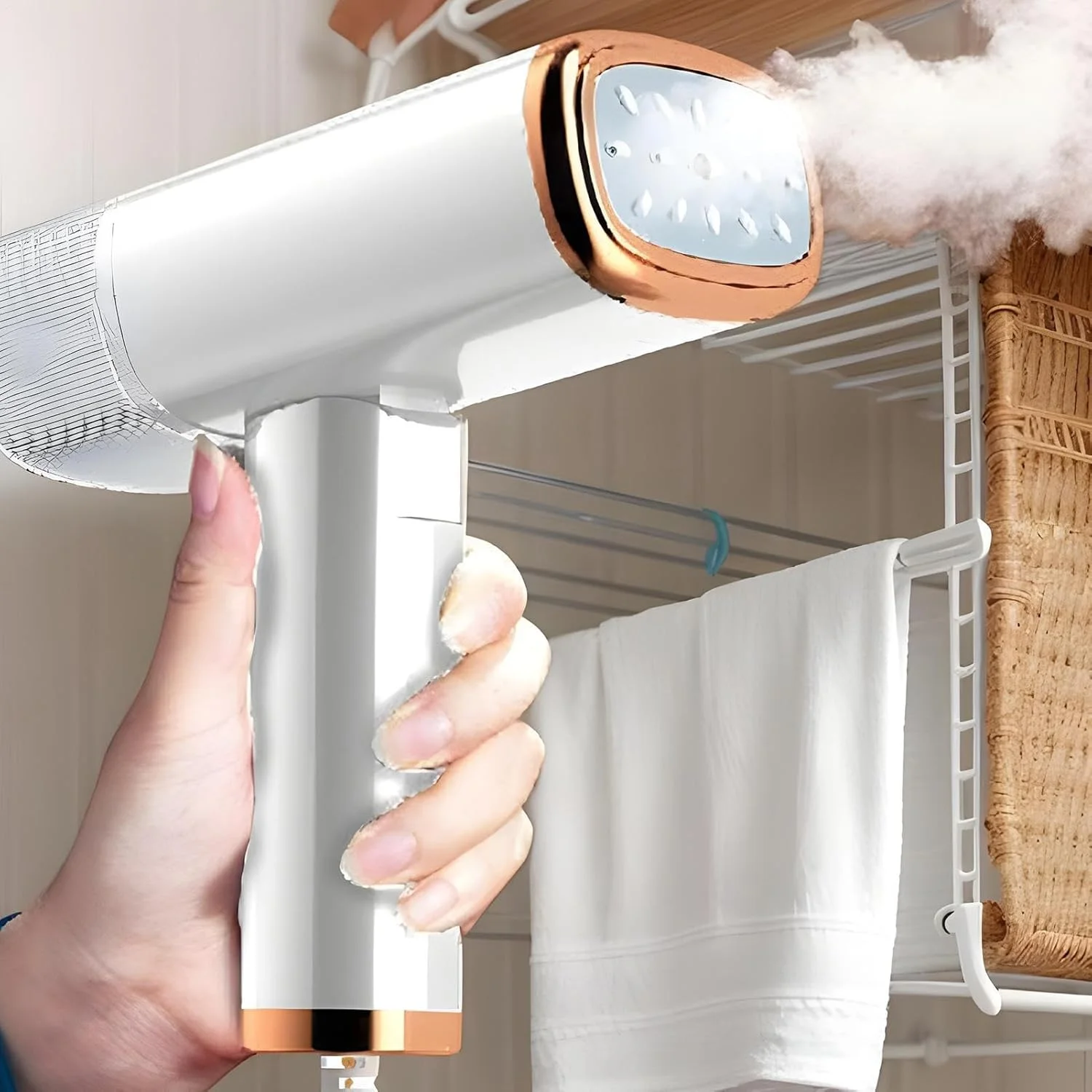 اتو بخار مسافرتی تاشو برای لباس - اتو بخار پارچه ای حرارتی فوری مناسب سفر، خوابگاه، هتل و فروشگاه