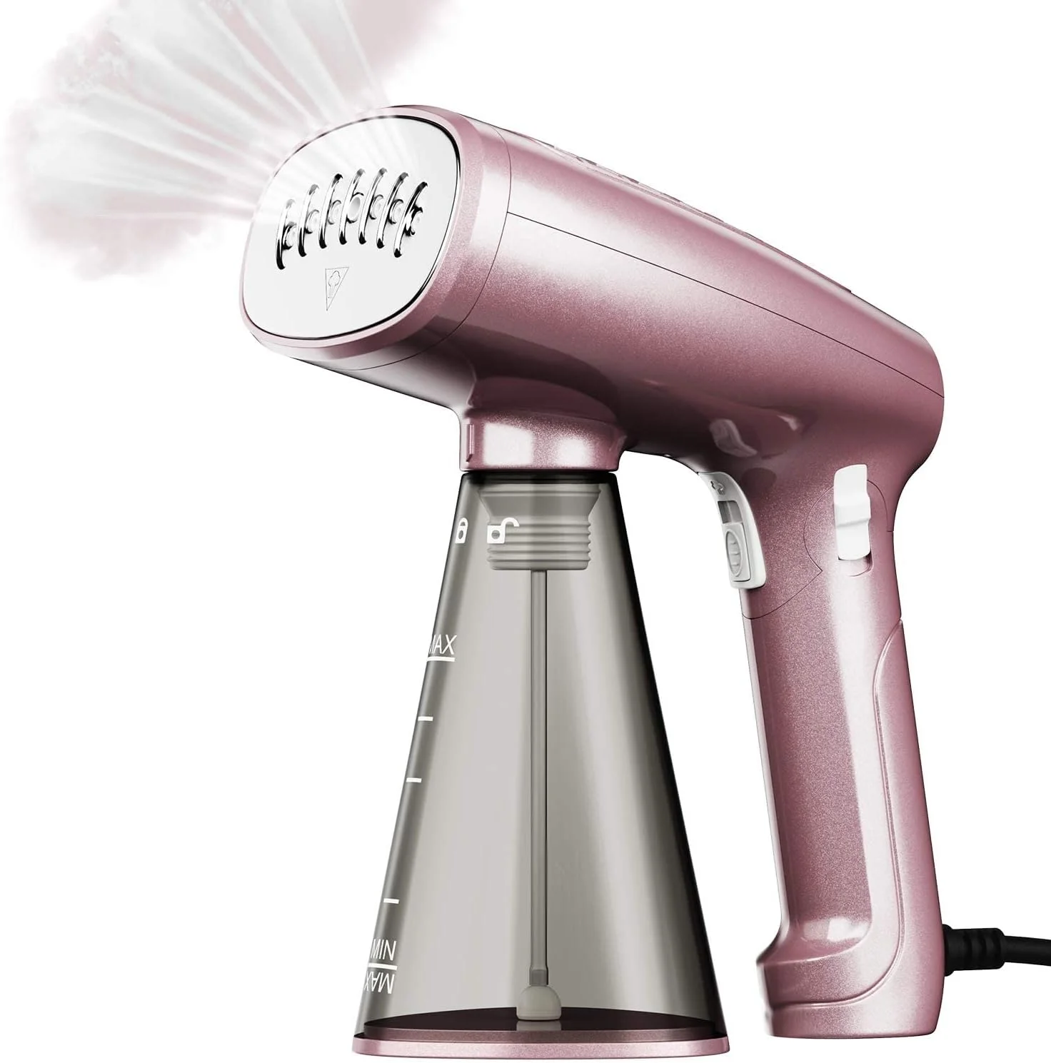 بخارگر لباس قابل حمل، بخارگر دستی 1500 واتی، اتو بخار با گرم شدن سریع، مخزن آب جداشدنی بزرگ 320 میلی لیتری برای خانه و مسافرت