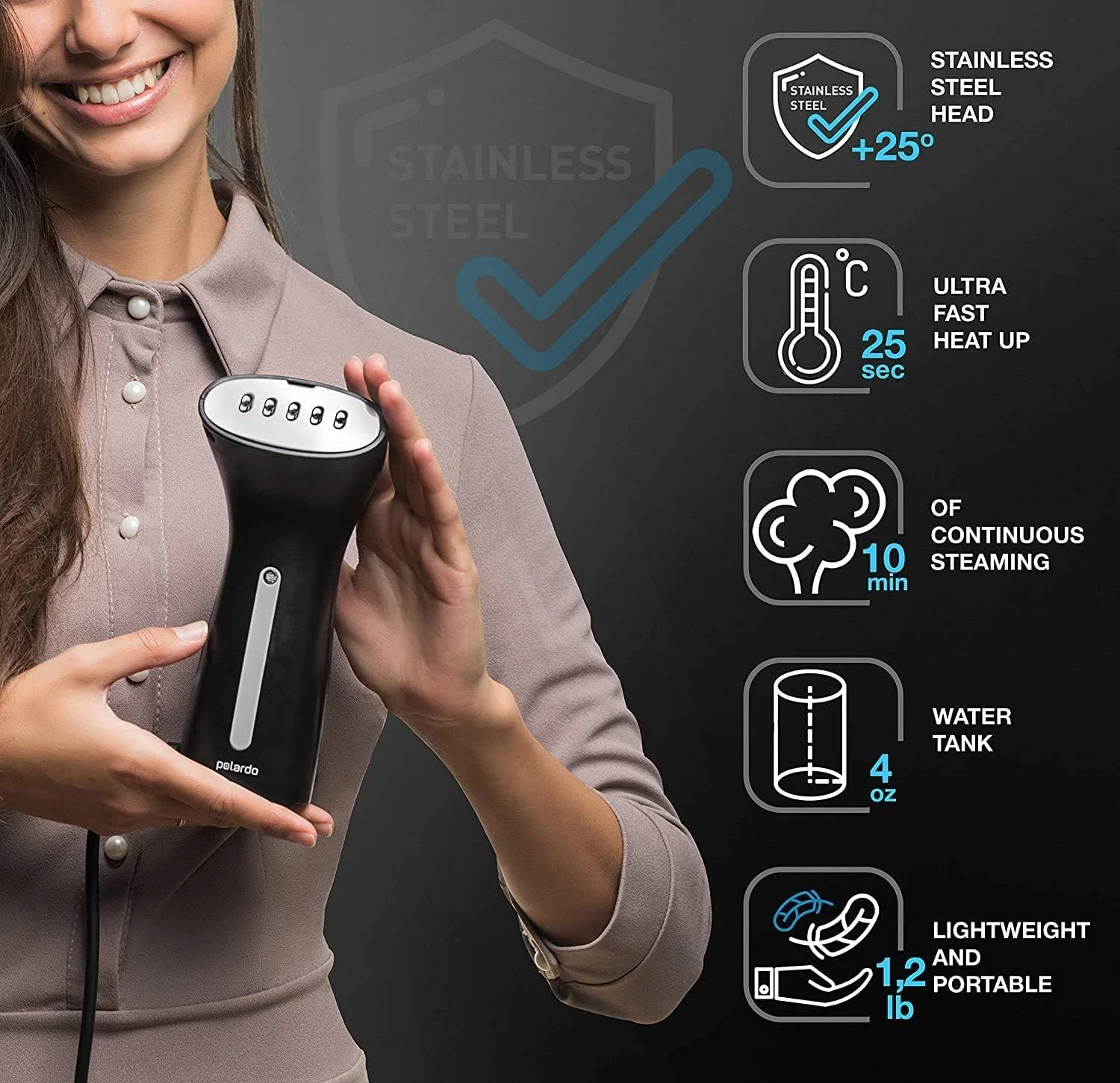 بخارگر لباس مسافرتی پولاردو - مشکی