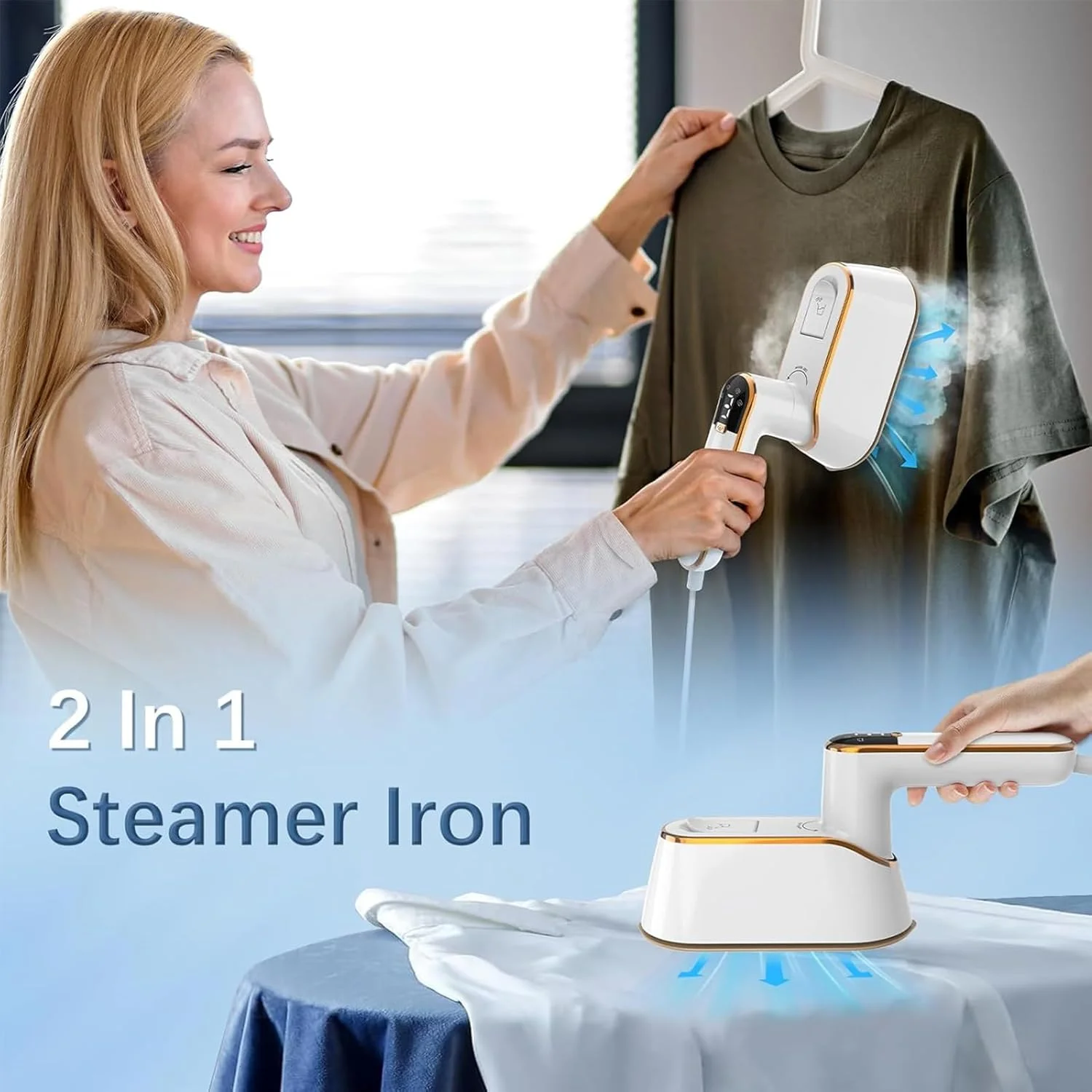 اتو بخار مسافرتی کوچک MostNow، اتو بخار چند منظوره دستی با قابلیت اتو خشک و مرطوب، چرخش 180 درجه و وزن سبک مناسب برای منزل و مسافرت