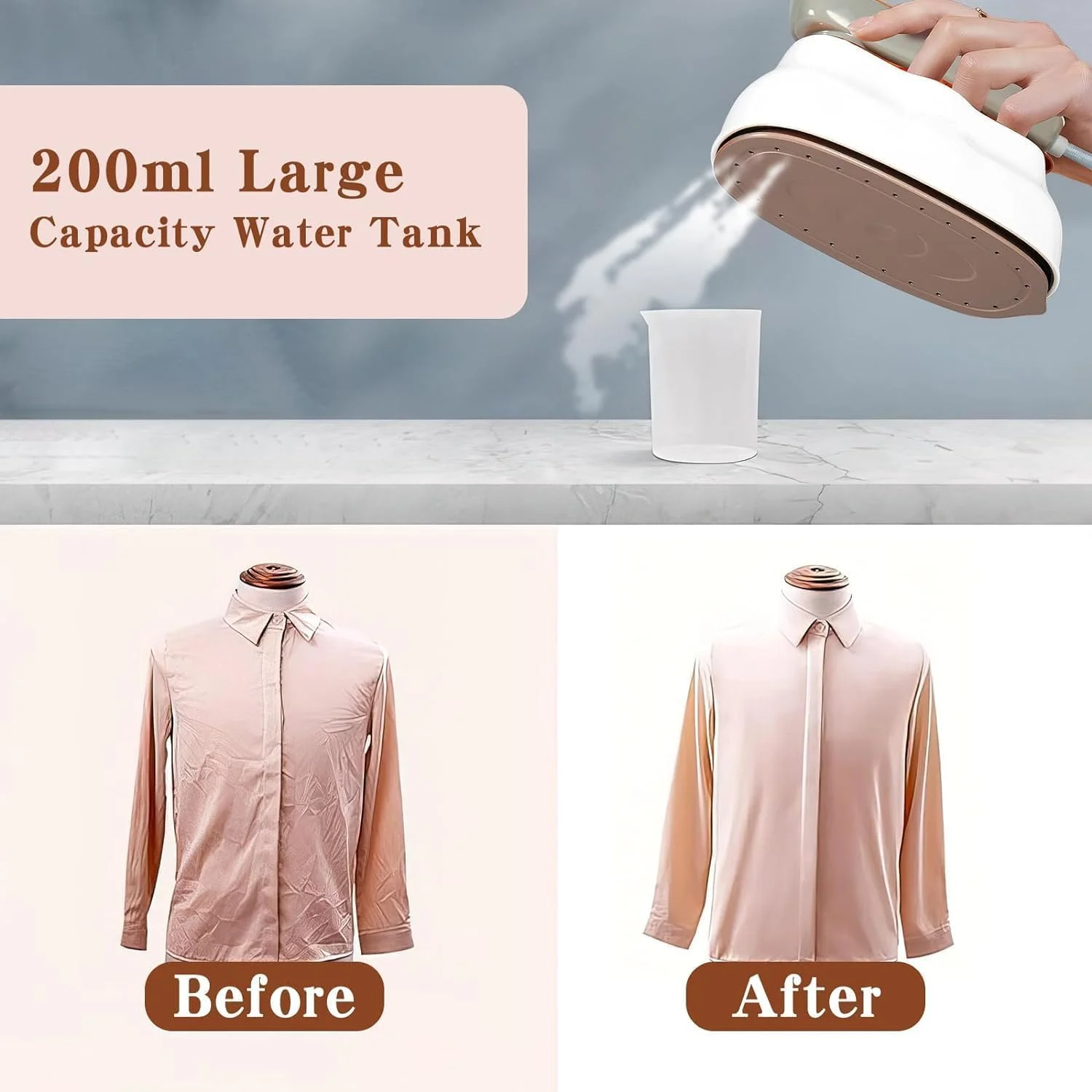 اتو بخار مسافرتی کوچک NALACAL، اتو بخار چرخشی 180 درجه، اتو بخار 1200 واتی برای لباس، با نشانگر دما، اتوکشی و بخاردهی 2 در 1، اتو بخار دستی کوچک قابل حمل برای لباس