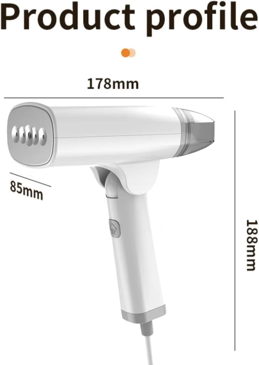 بخارگر لباس قابل حمل Kameety، بخارگر دستی 1300 واتی، اتو بخار سریع برای از بین بردن چروک لباس، ایده آل برای پنبه، کتان، ابریشم، حریر، توری، پیراهن ترکیبی، لباس مجلسی، کت و شلوار (سفید)