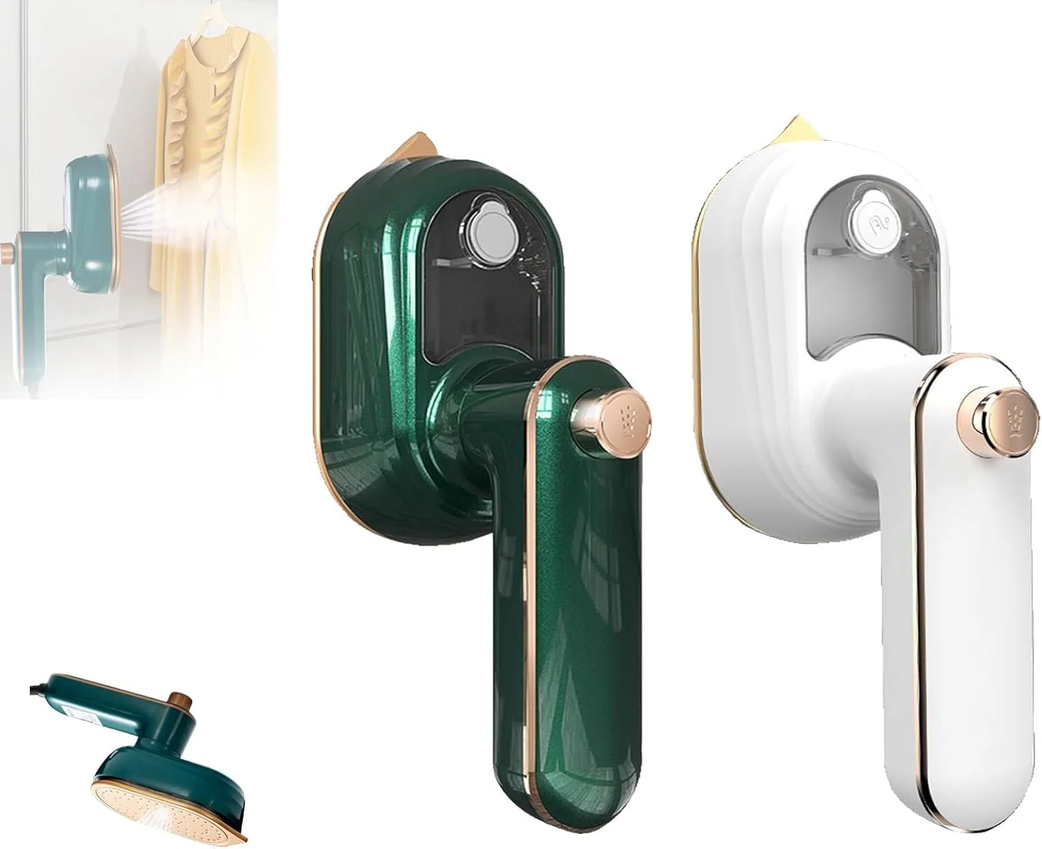 اتو بخار مسافرتی Ironizze Pro، اتو بخار 2 در 1 Ironizze Pro، اتو بخار کوچک با چرخش 180 درجه، اتو بخار قابل شارژ با طراحی نوک تیز، اتو تاشو برای خانه و مسافرت (A و B)