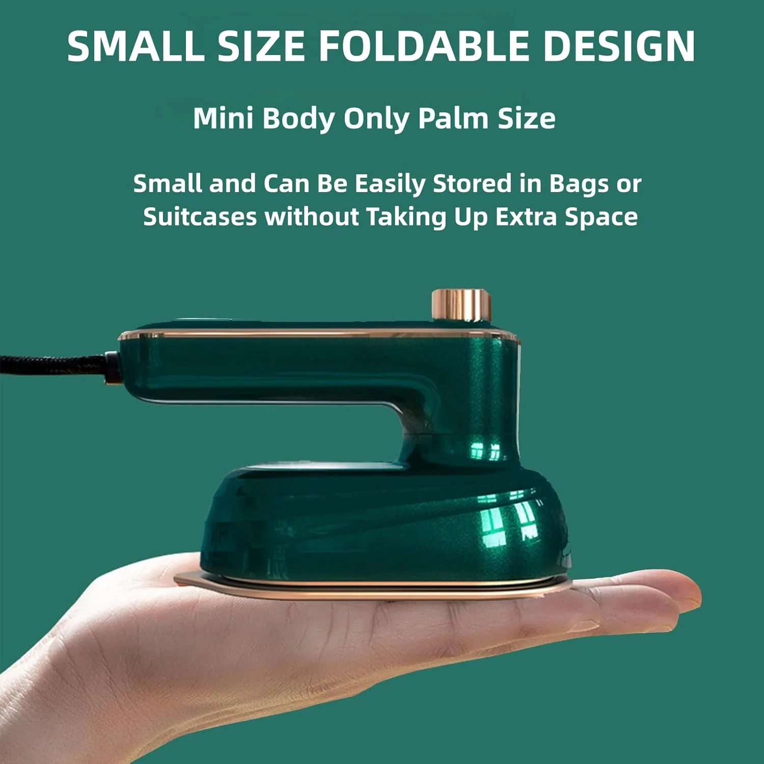 اتو بخار مسافرتی Ironizze Pro، اتو بخار 2 در 1 Ironizze Pro، اتو بخار کوچک با چرخش 180 درجه، اتو بخار قابل شارژ با طراحی نوک تیز، اتو تاشو برای خانه و مسافرت (A و B)