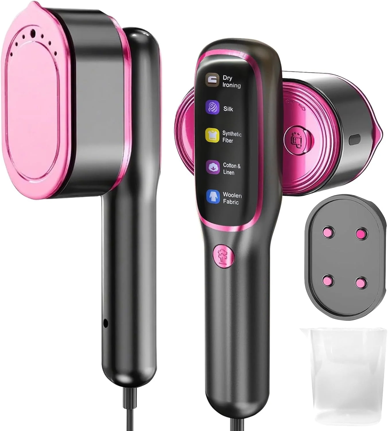 اتو بخار دستی 5 حالته HomKawt با توان 1200 وات - گرم شدن سریع در 20 ثانیه و صفحه نمایش LED بزرگ | اتو بخار 2 در 1 برای لباس با مخزن 100 میلی لیتری | ضروری برای خانه و مسافرت