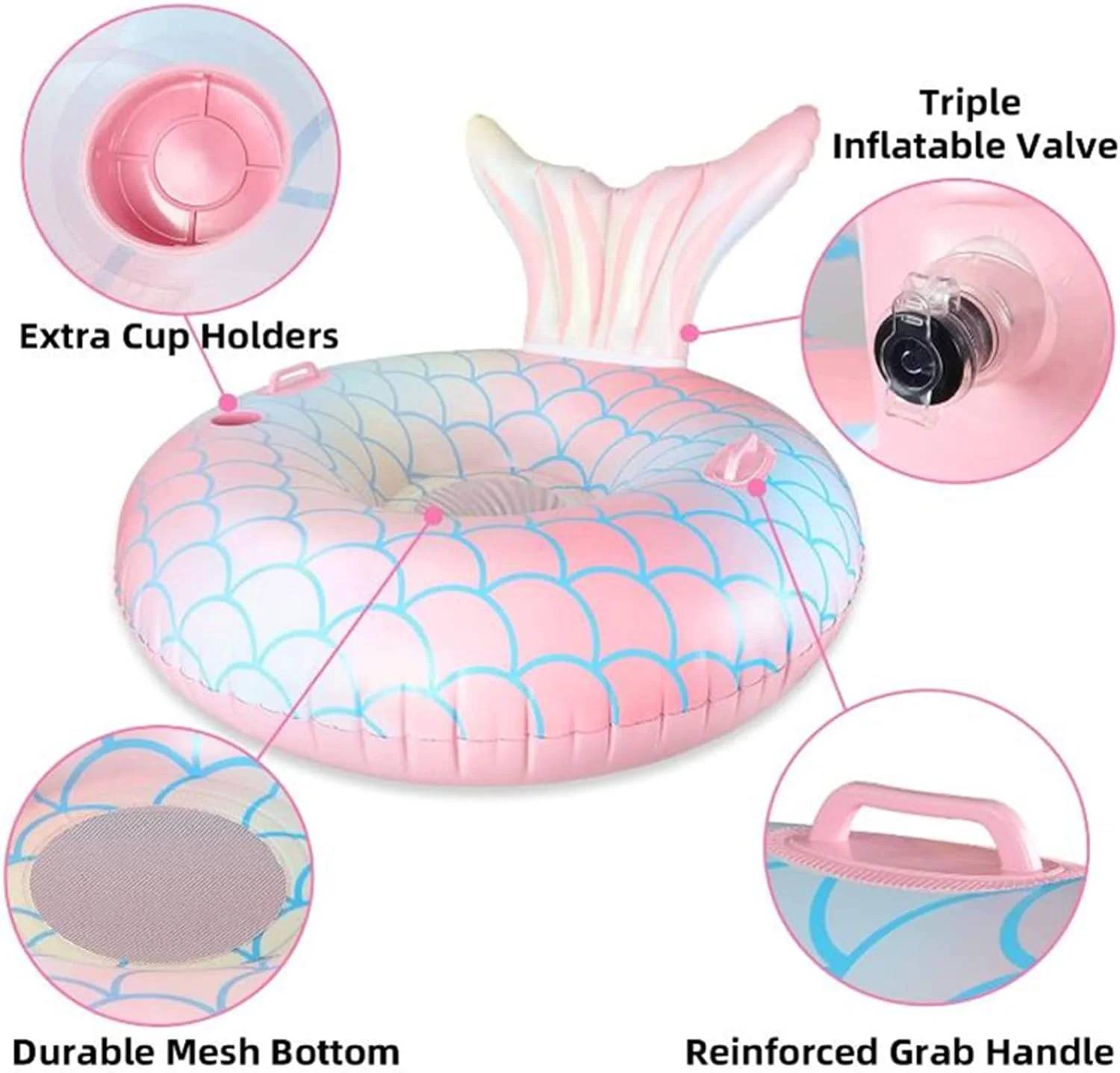 صندلی بادی شناور استخر AM ANNA، شناور بادی غول پیکر پری دریایی 43.3 اینچی با جا لیوانی، تکیه گاه و کف توری برای بزرگسالان، صندلی شناور آبی بزرگ برای مهمانی ساحلی تابستانی صندلی بادی شناور استخر AM ANNA، شناور بادی غول پیکر پری دریایی 43.3 اینچی با جا لیوانی، تکیه گاه و کف توری برای بزرگسالان، صندلی شناور آبی بزرگ برای مهمانی ساحلی تابستانی