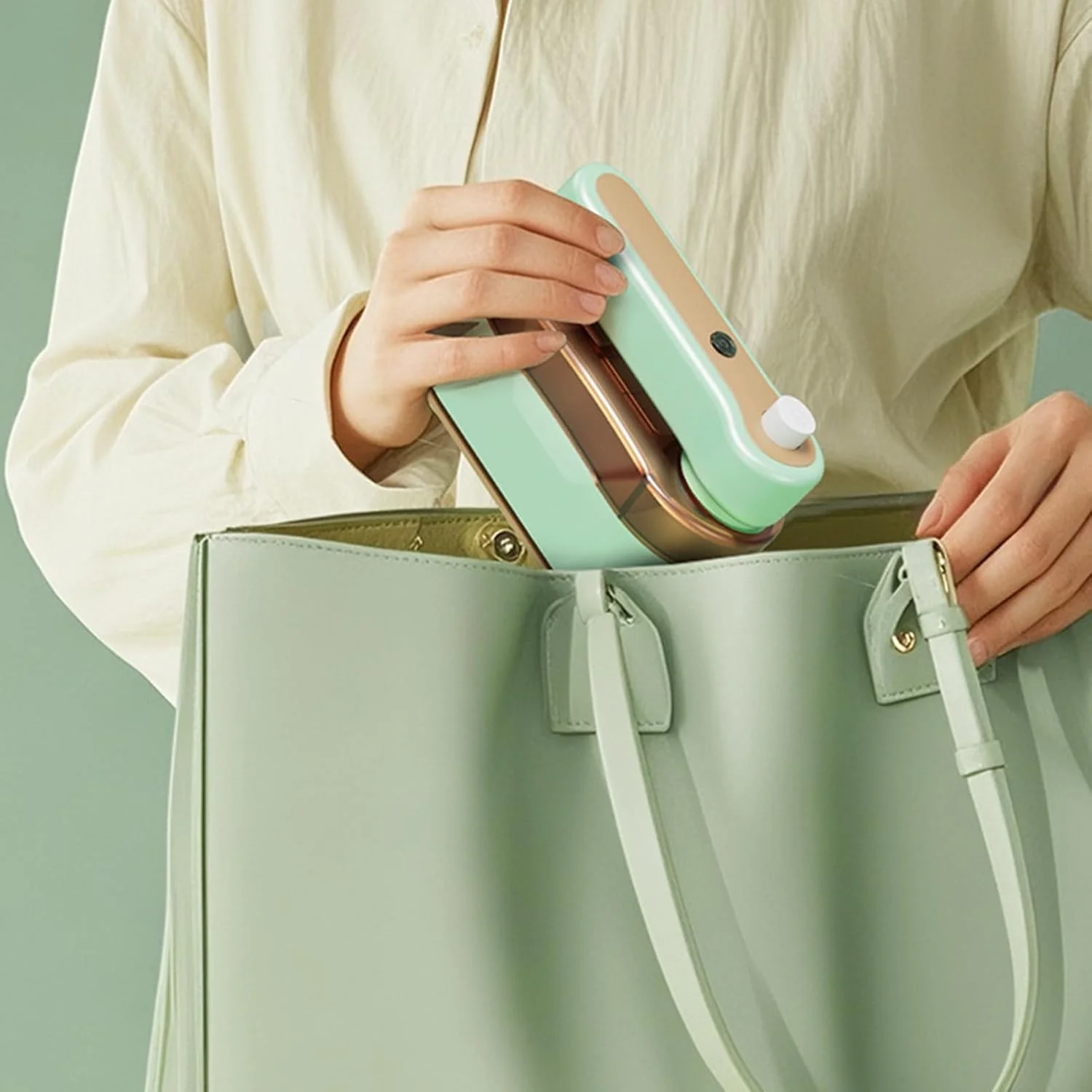 بخارگر دستی - بخارگر مسافرتی قابل حمل با اندازه دستی - دسته چرخان 180 درجه اتو بخار صاف کننده لباس تاشو برای کیف دستی چمدان کشو خوابگاه سفر خانه تعطیلات