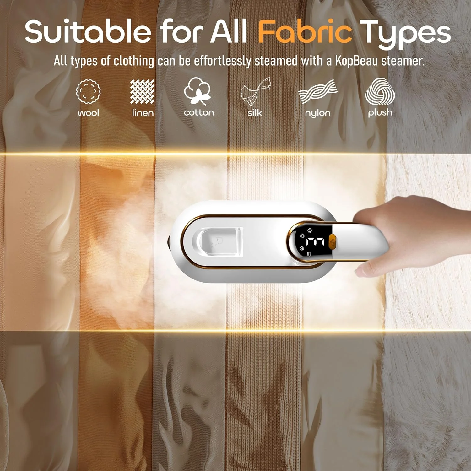 اتو بخار دستی 2 در 1 با توان 1200 وات، بخارگر لباس 3 حالته با صفحه نمایش LED، اتو بخار قابل حمل برای منزل، مسافرت، گرم شدن سریع در 10 ثانیه، مخزن آب 150 میلی لیتری